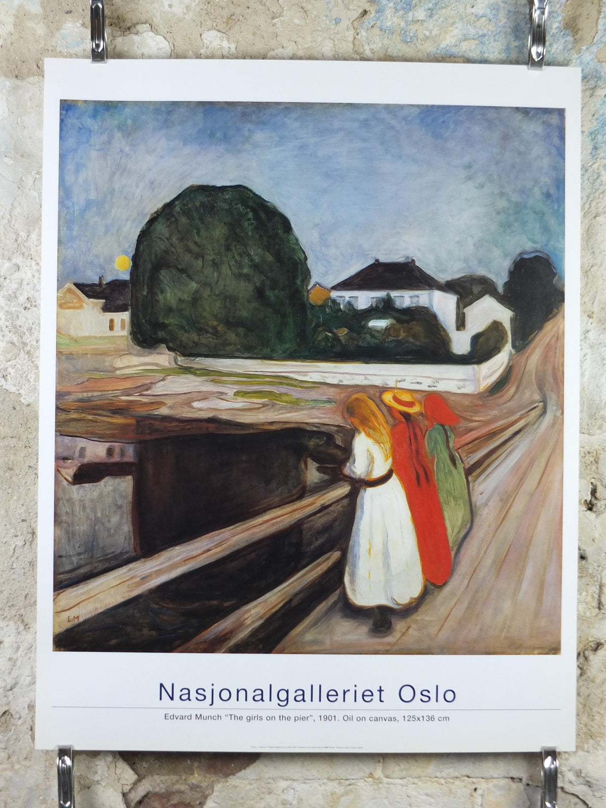 2000 Edvard Munch Poster, The Girls on the Pier 1901, Expressionism, gallery exhibition, wall art decor