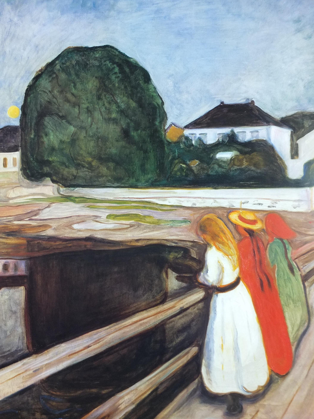 2000 Edvard Munch Poster, The Girls on the Pier 1901, Expressionism, gallery exhibition, wall art decor