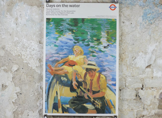 1989 Tube London Underground Poster, Days on the Water, Sandra Fisher, authentic London history, travel history, wall art decor
