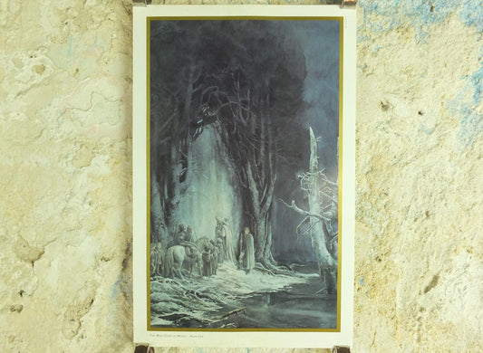 1994 The West Gate of Moria Poster, by Alan Lee, Lord of the Rings, Tolkien Centenary, Fellowship of Ring, illustration print wall art decor