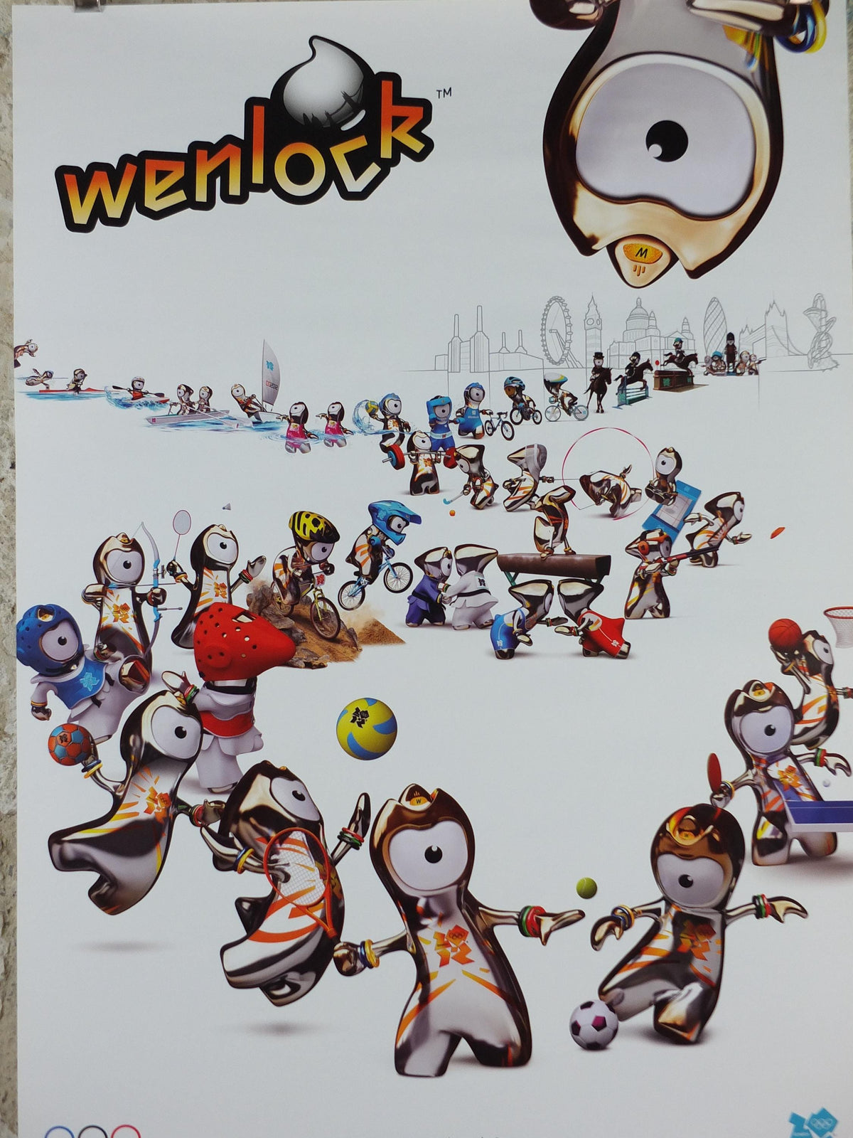 2012 London Olympics Poster, Wenlock, Olympic Mascot, LondOn 2012, XXX Olympiad, post modern, sport wall art decor