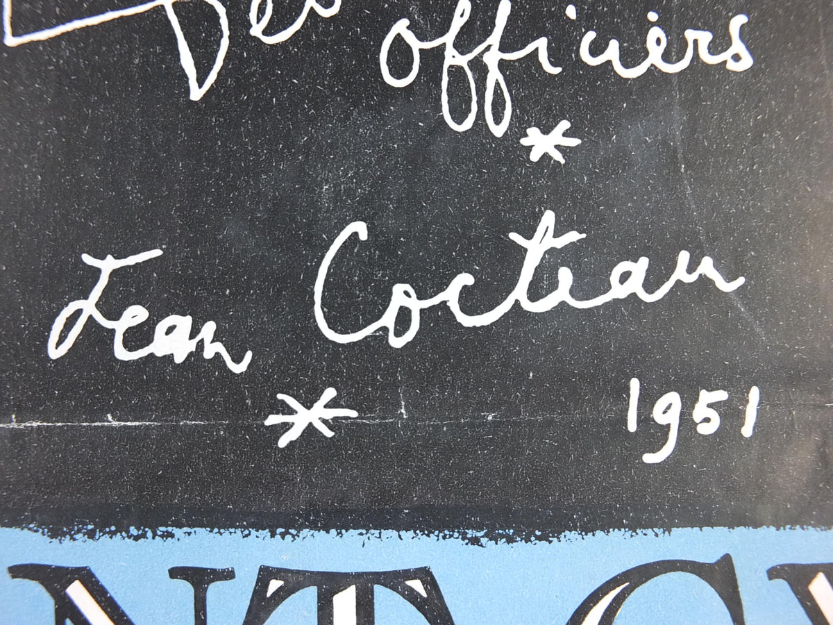 1951 Jean Cocteau Poster, The Triumph of Saint-Cyr 1951, Promotion du Garigliano, surrealist avant-garde Dada, exhibition wall art decor