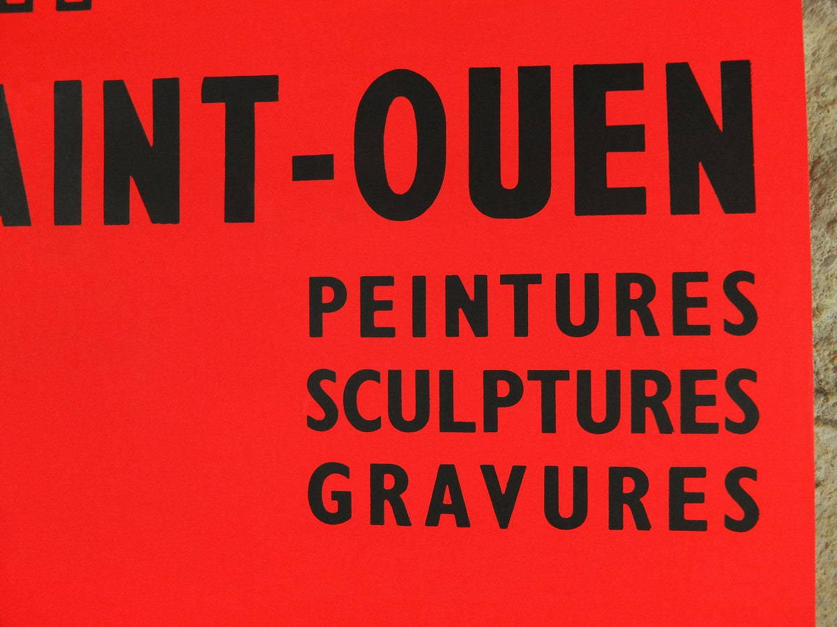 1982 iridescent French red / orange Art Poster, XVIII Salon at Chateau de Saint Ouen, wall art decor