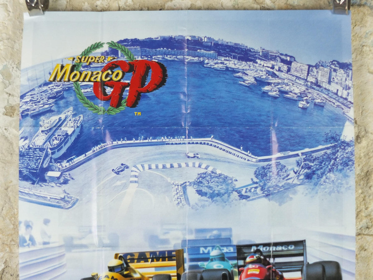 1989 SEGA Super Monaco GP Poster, original vintage racing poster from arcade game from SEGA, advertising print wall, art retro decor