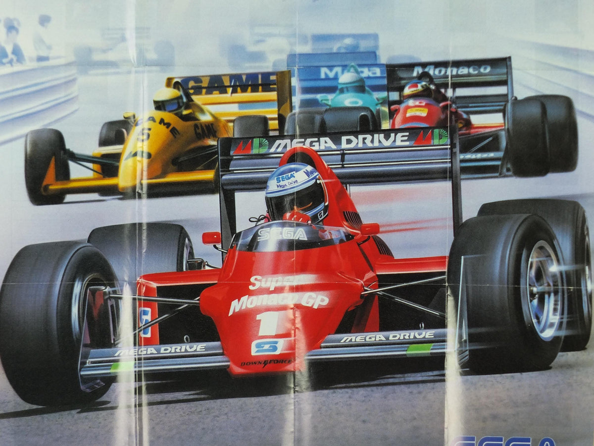 1989 SEGA Super Monaco GP Poster, original vintage racing poster from arcade game from SEGA, advertising print wall, art retro decor