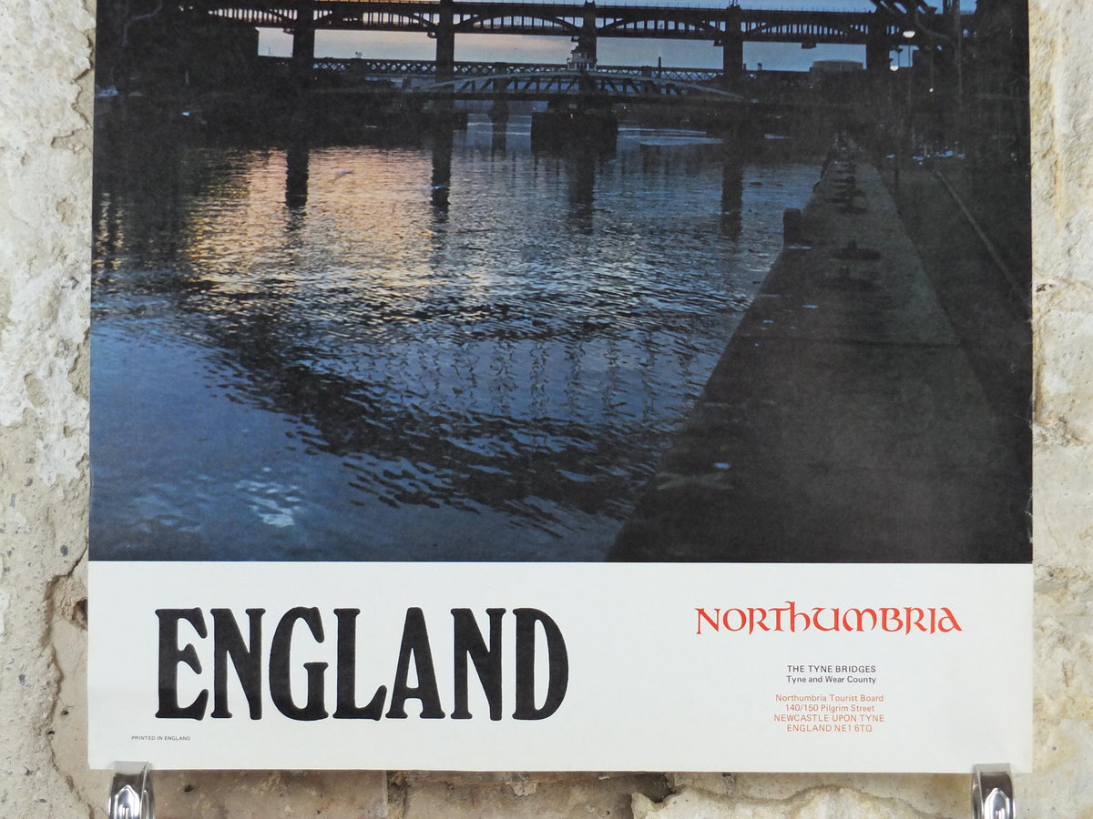 1970s The Tyne Bridges Poster, Tyne and Wear County, Newcastle Upon Tyne, Northumbria Tourist Board, England, travel wall art decor
