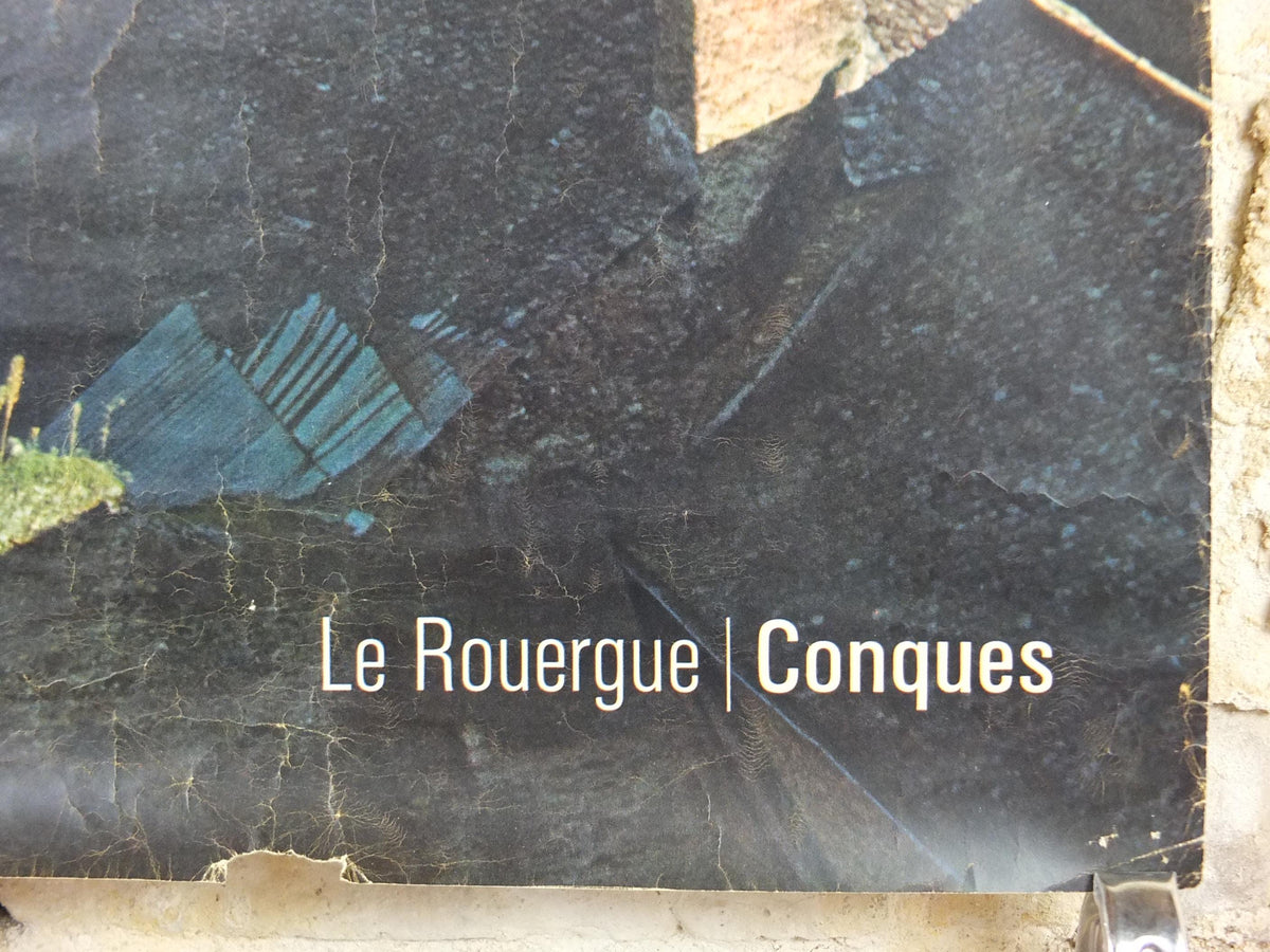 1962 Conques Travel Poster, Occitania Languadoc Roussillon, France, printed by French Government, travel tourism, wall art decor