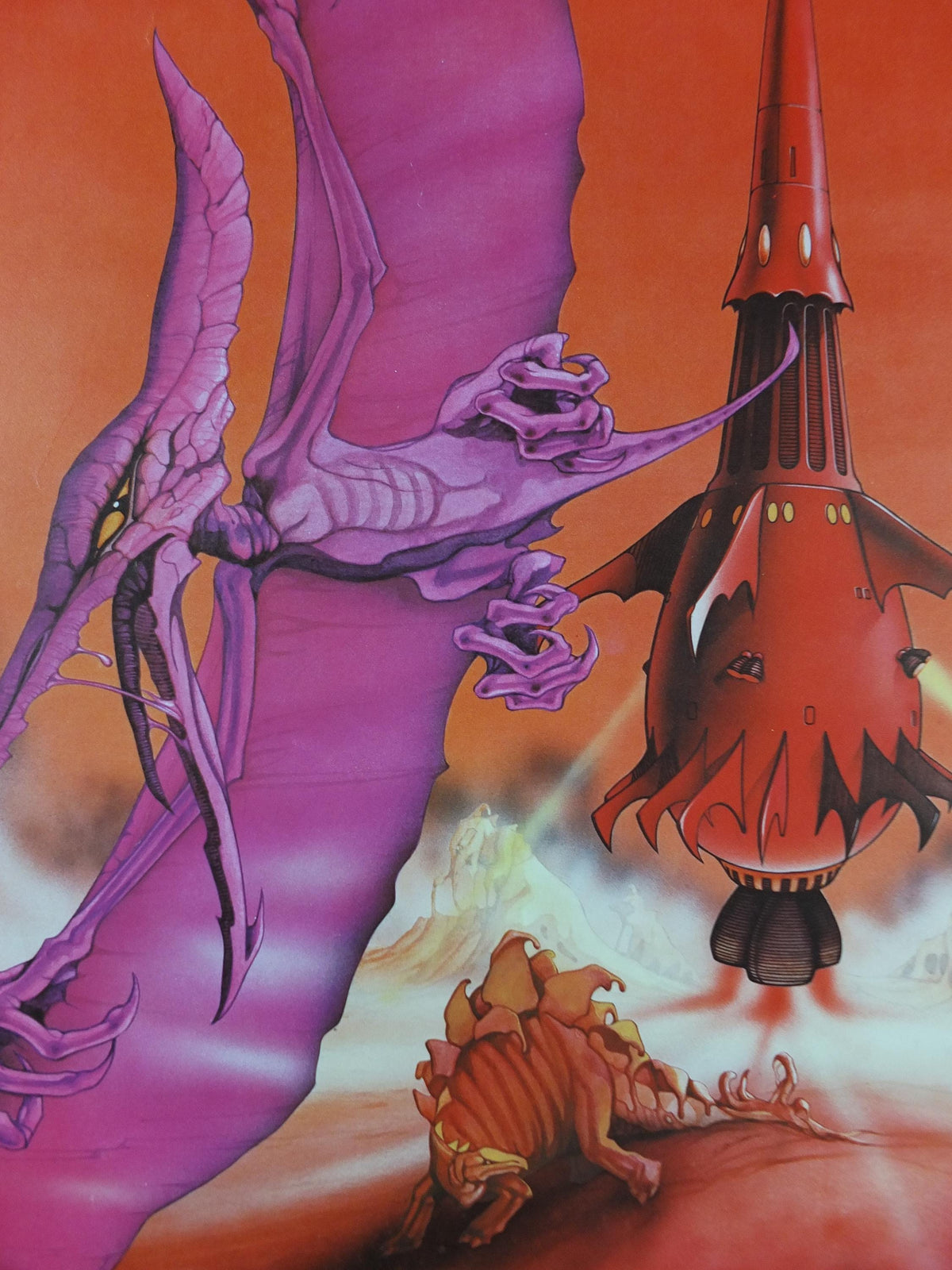 1977 signed Rodney Matthews Poster, Arrival of the Fire Clown, GA71 epic adventure quest art, Big O Posters, fantasy wall art decor