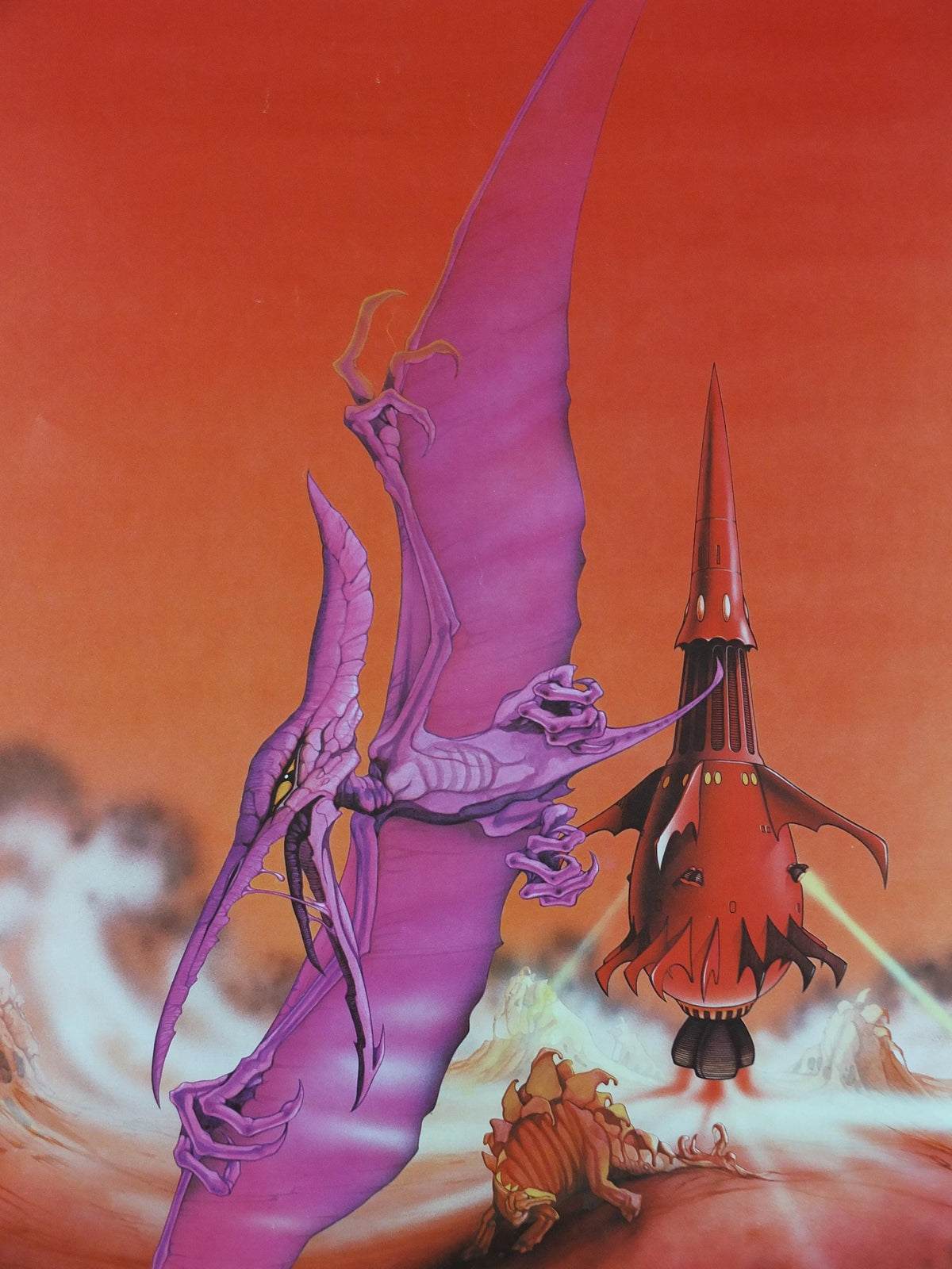 1977 signed Rodney Matthews Poster, Arrival of the Fire Clown, GA71 epic adventure quest art, Big O Posters, fantasy wall art decor