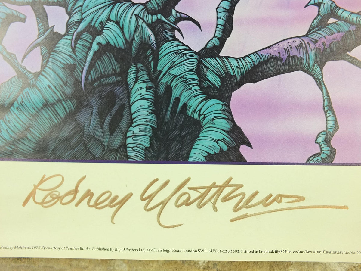 1977 signed Rodney Matthews Poster, Venus Cruisier, GA73 epic scifi adventure quest art, Big O Posters, fantasy wall art decor