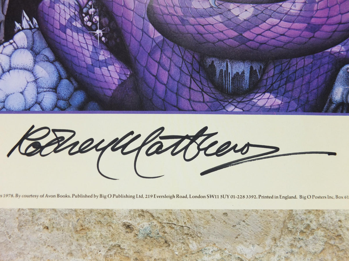 1978 signed Rodney Matthews Poster, The Face in the Abyss, GA86 epic scifi adventure quest art, Big O Posters, fantasy wall art decor