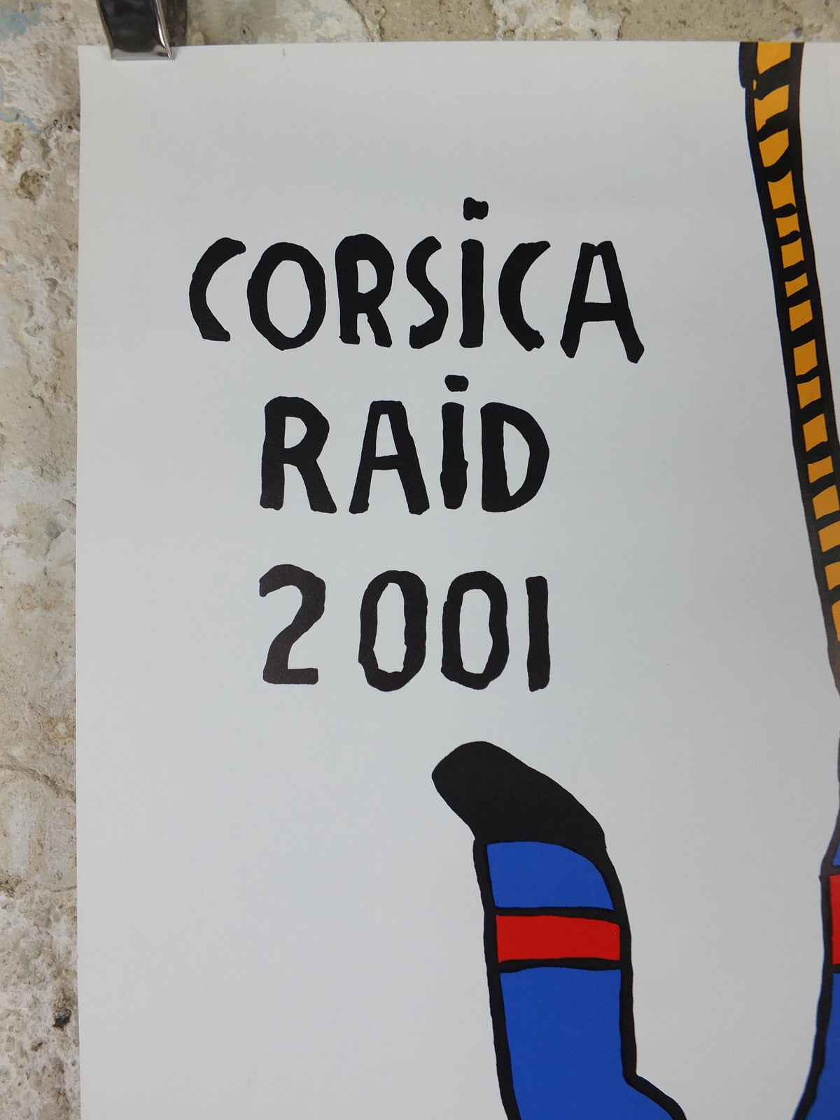 2001 Corsica Raid Poster, by Raymond Savignac, endurance nature sports for eco-adventurers in Corsica, adventure wall art decor