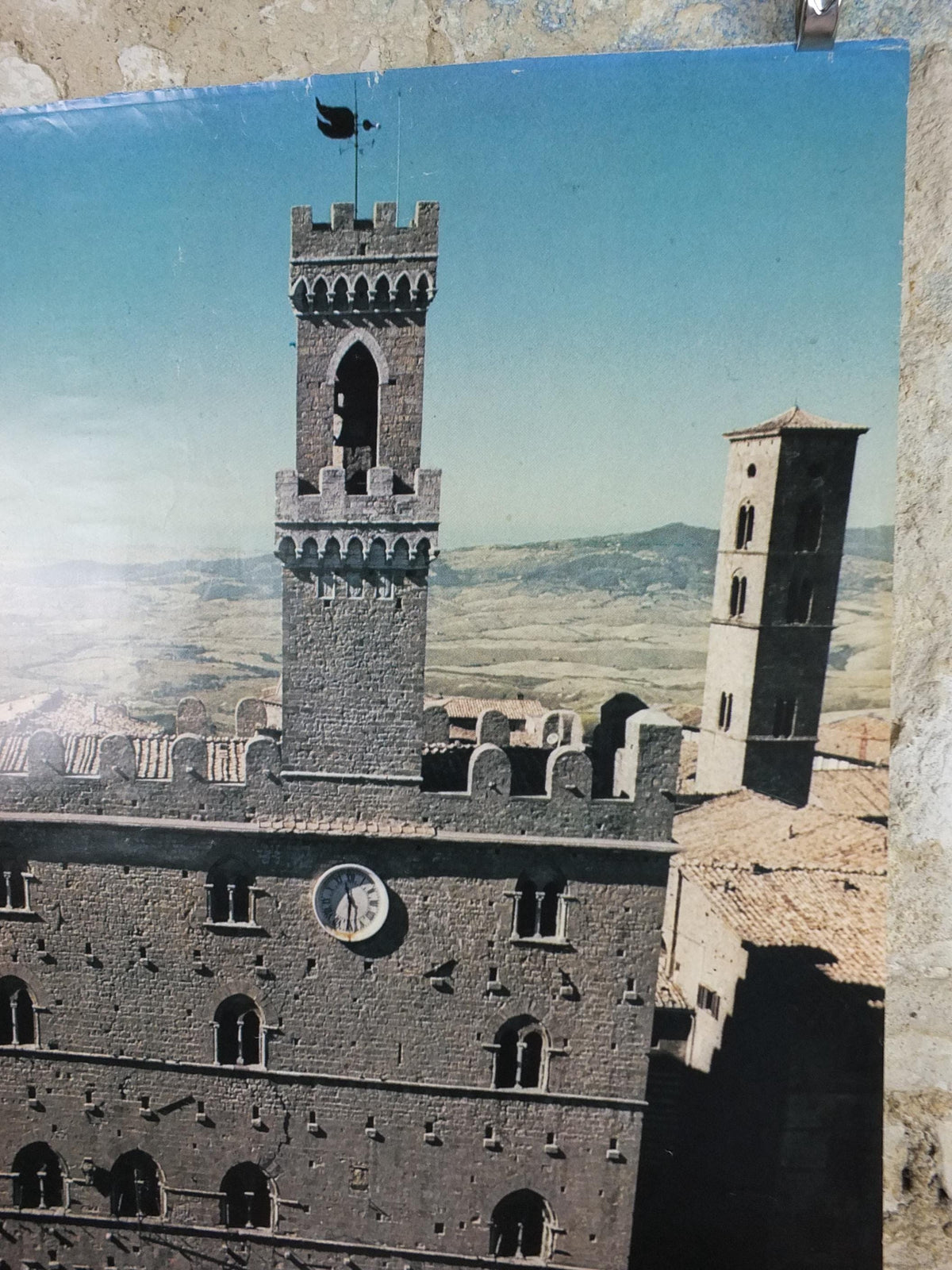 1970s Volterra Travel Poster, Palazzo dei Priori, Vintage Italian Tuscany, Italy travel tourism, holiday, wall art decor