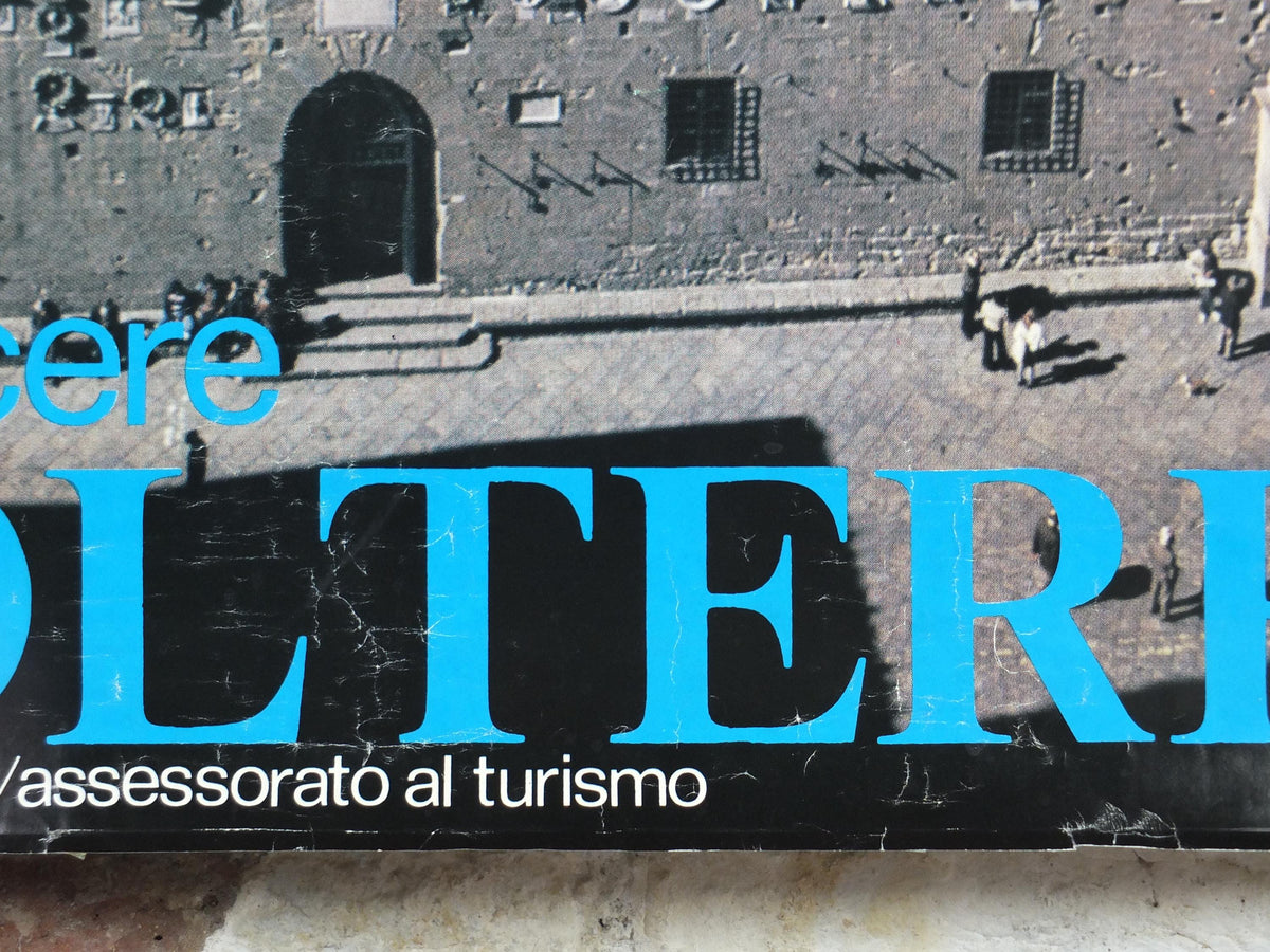 1970s Volterra Travel Poster, Palazzo dei Priori, Vintage Italian Tuscany, Italy travel tourism, holiday, wall art decor