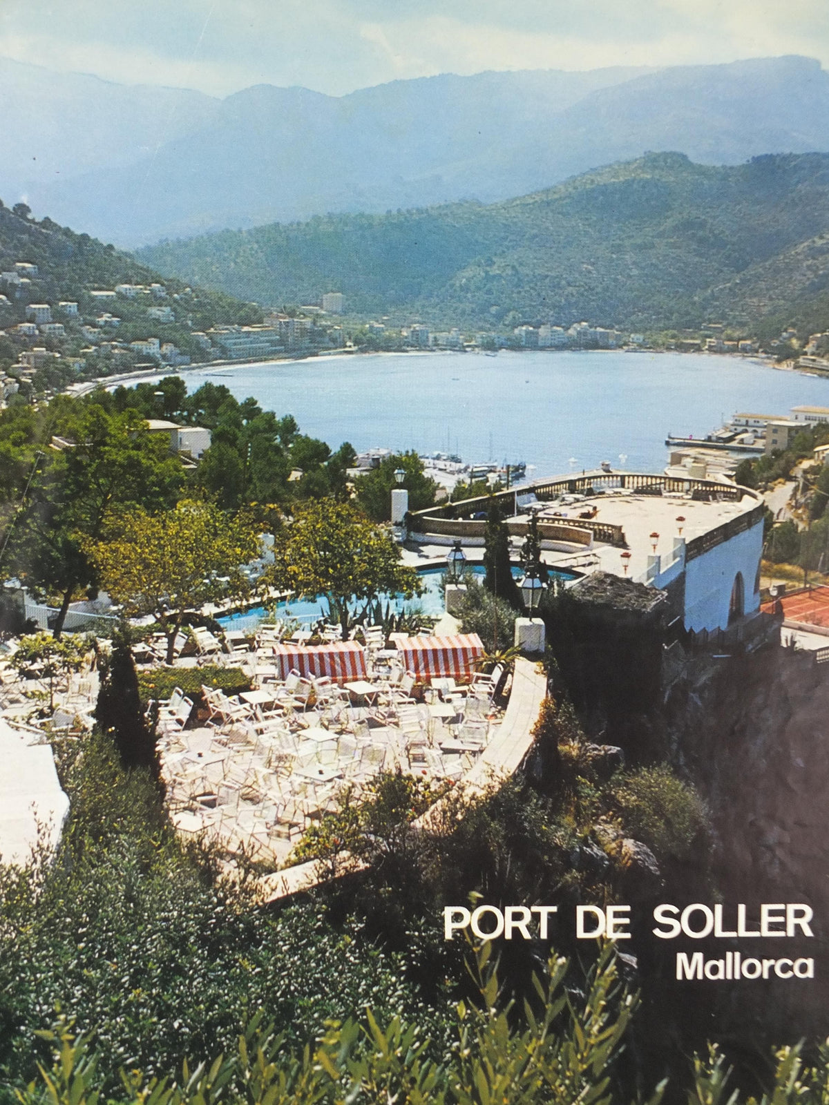 1970s Majorca Mallorca Poster, Port de Soller, Vintage Spanish travel poster, holiday vacation, wall art decor