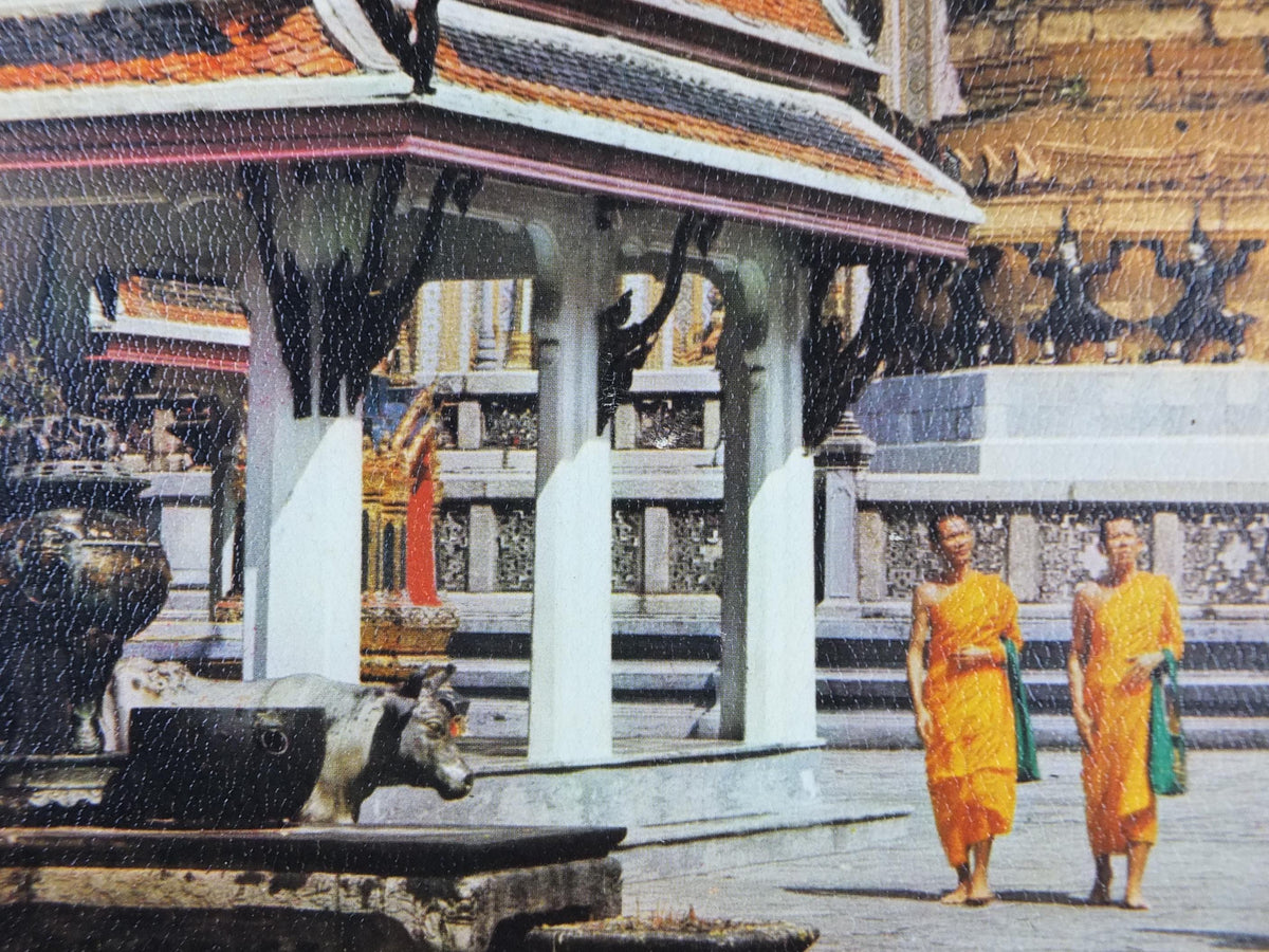 1970s Thailand Travel Poster, Temple of the Emerald Buddha, Wat Phra Keo, Royal Chapel, Bangkok, , travel tourism, wall art retro decor