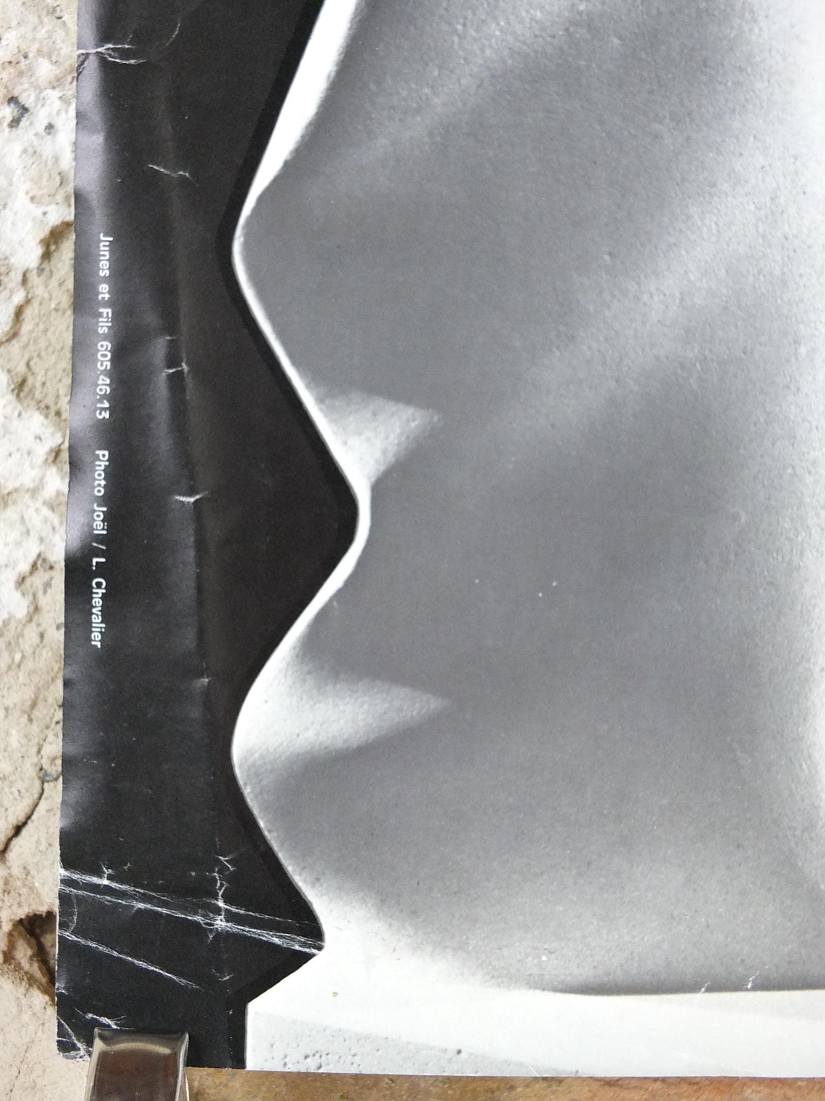 1979 Edmée Guyon Poster, Woman balancing a pot on her head sculpture, artist gallery exhibition, wall art decor