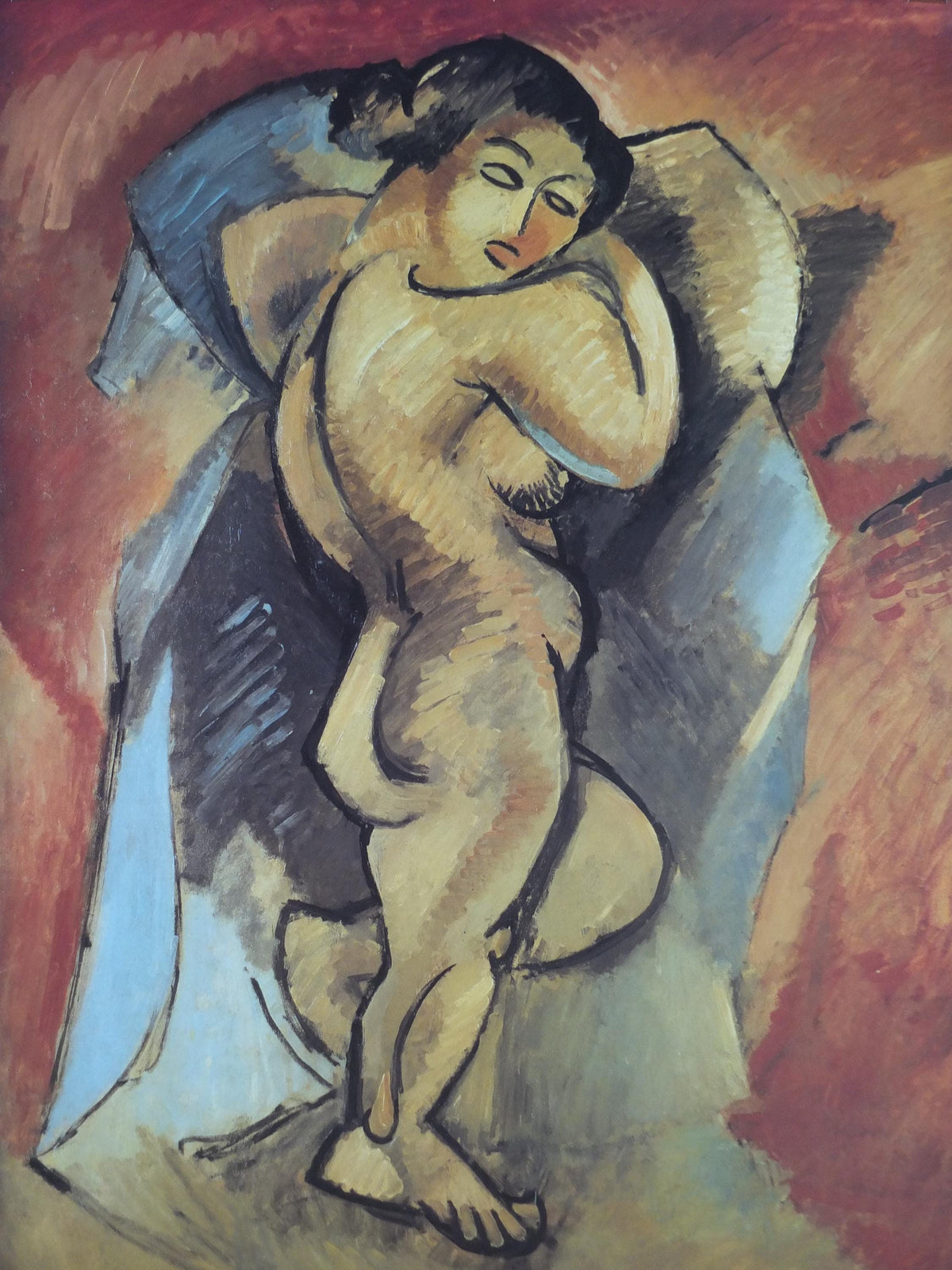 1994 Georges Braque Poster, Grand Nu, Nu deboute from 1908, Fondation Maeght, Cubism, Fauvism, artist gallery exhibition, wall art decor