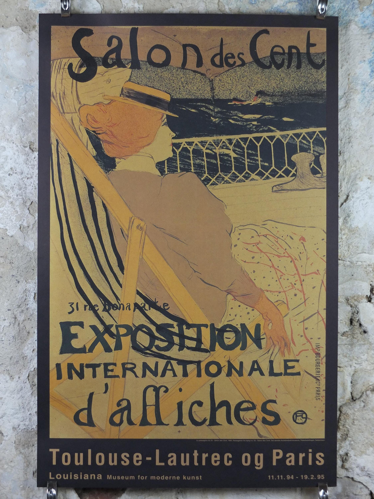 1995 Henri Toulouse-Lautrec Poster, La passegere du 54 - Salon des cent, Art Nouveau, gallery exhibition, wall art decor