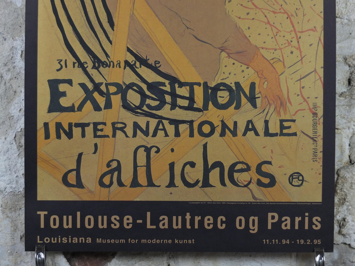 1995 Henri Toulouse-Lautrec Poster, La passegere du 54 - Salon des cent, Art Nouveau, gallery exhibition, wall art decor