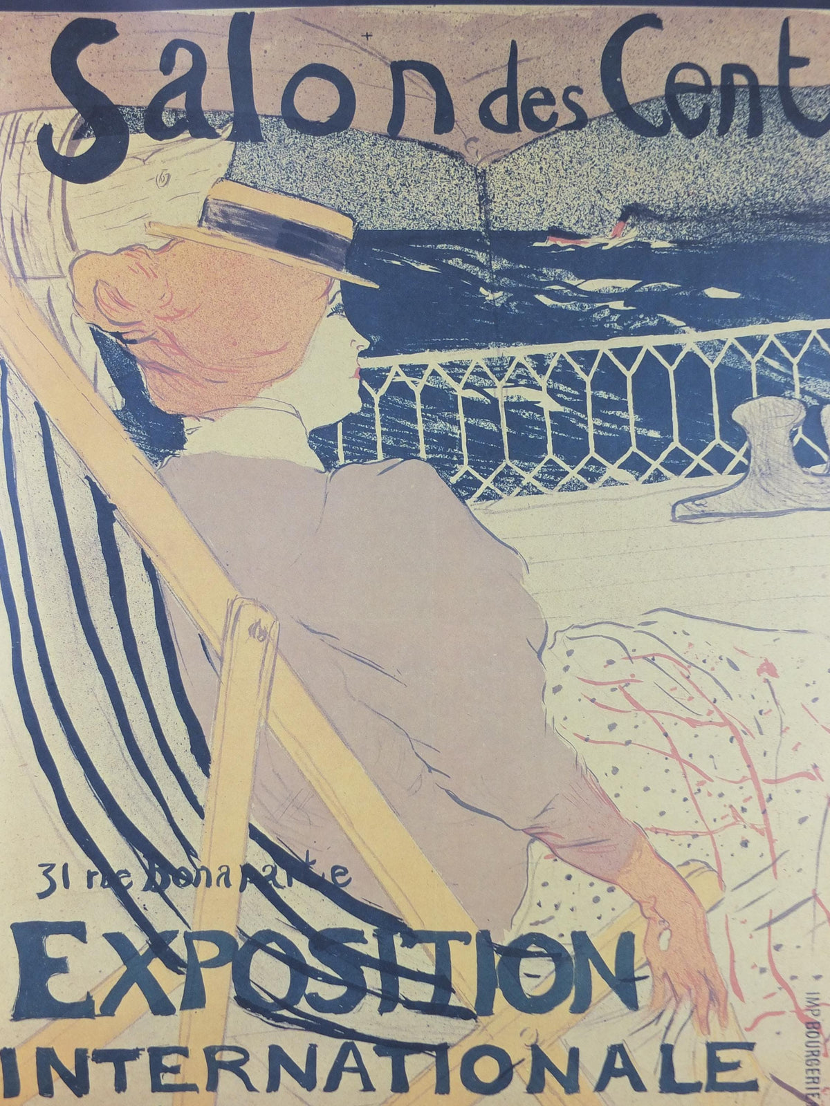 1995 Henri Toulouse-Lautrec Poster, La passegere du 54 - Salon des cent, Art Nouveau, gallery exhibition, wall art decor