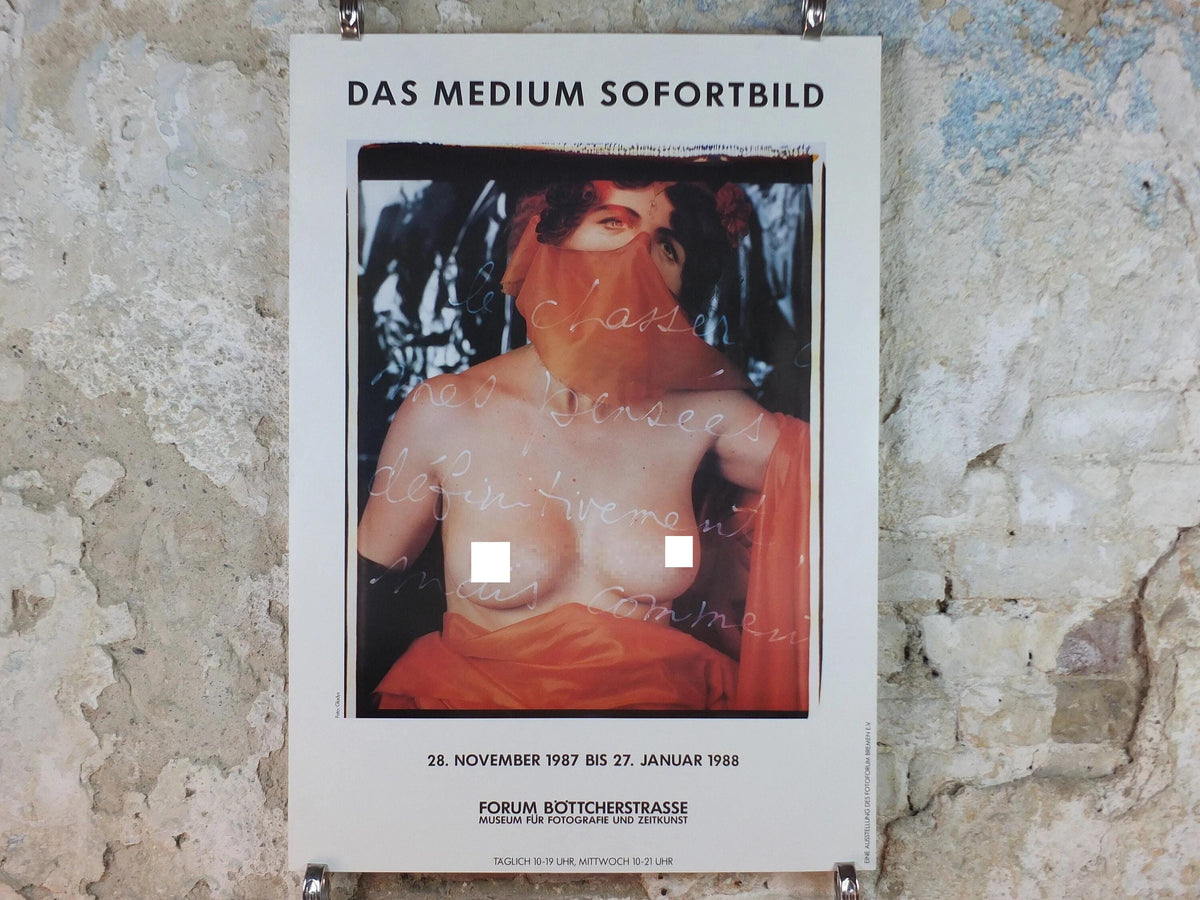 1987 Artistic Topless Photography Poster, Forum Bottcherstrasse Museum, Photografie und Zeitkunst, artist gallery exhibition wall art decor