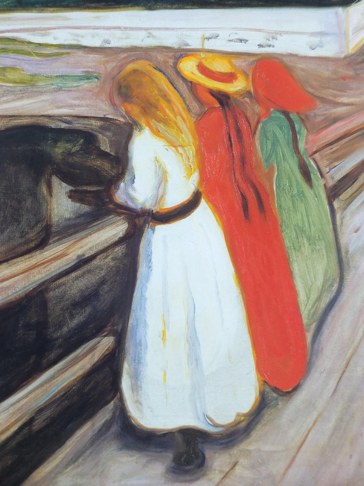 2000 Edvard Munch Poster, The Girls on the Pier 1901, Expressionism, gallery exhibition, wall art decor