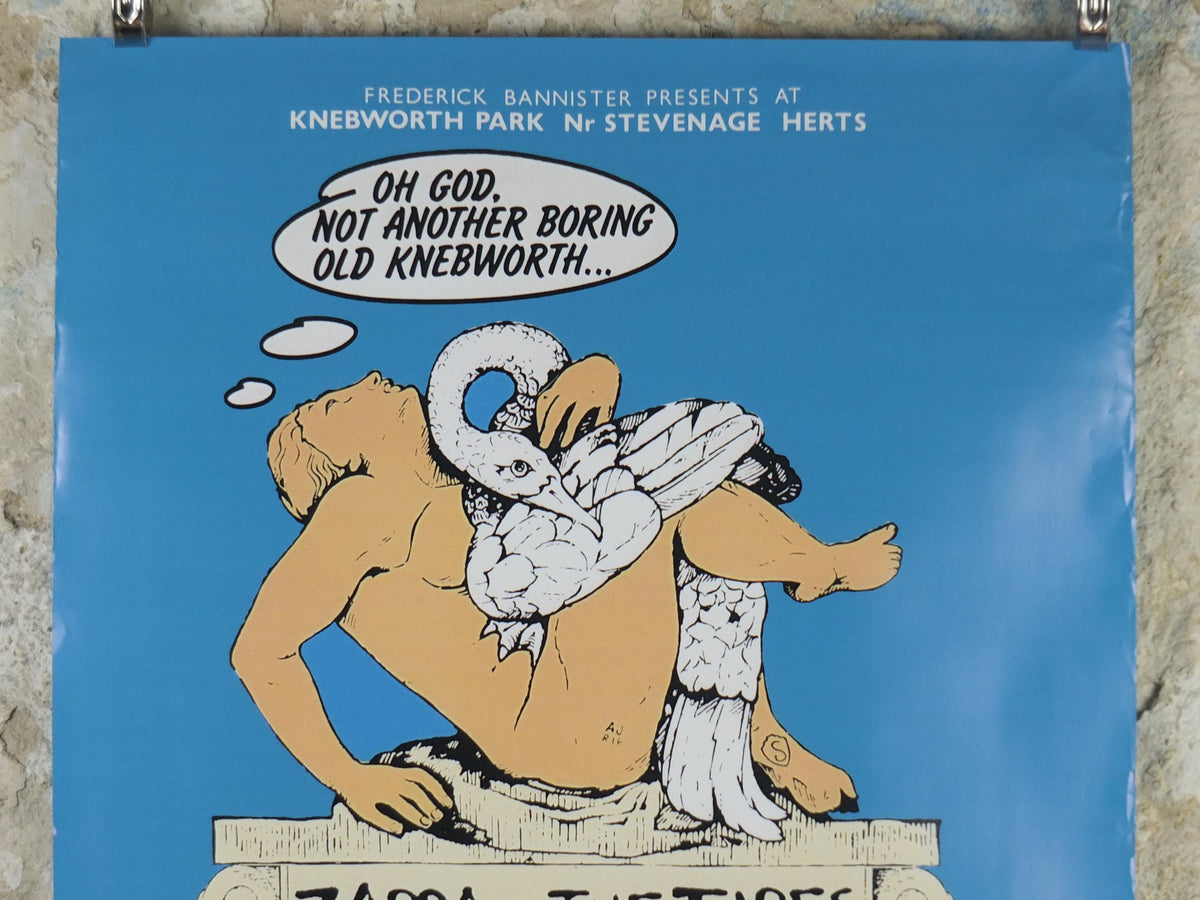1978 Knebworth Park Concert Poster, Not another boring Knebworth, Signed by Freddy Bannister, 1999 reprint, Psychedelic rock music, wall art
