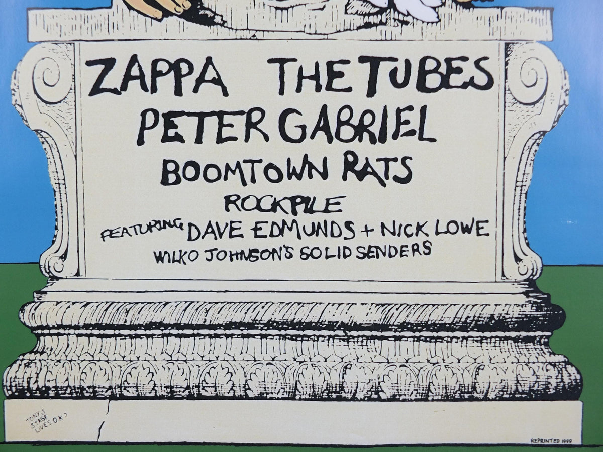 1978 Knebworth Park Concert Poster, Not another boring Knebworth, Signed by Freddy Bannister, 1999 reprint, Psychedelic rock music, wall art