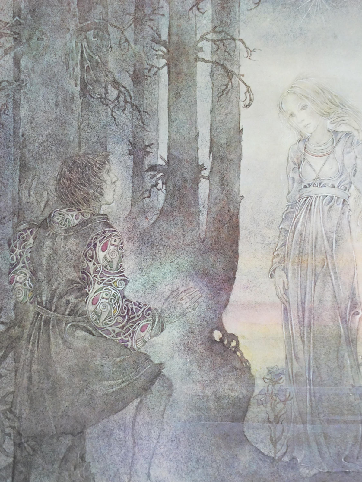 1977 The Lovers Poster, by Sulamith Wulfing, Evening Star, Verkerke, renaissance, fantasy fiction wall art decor