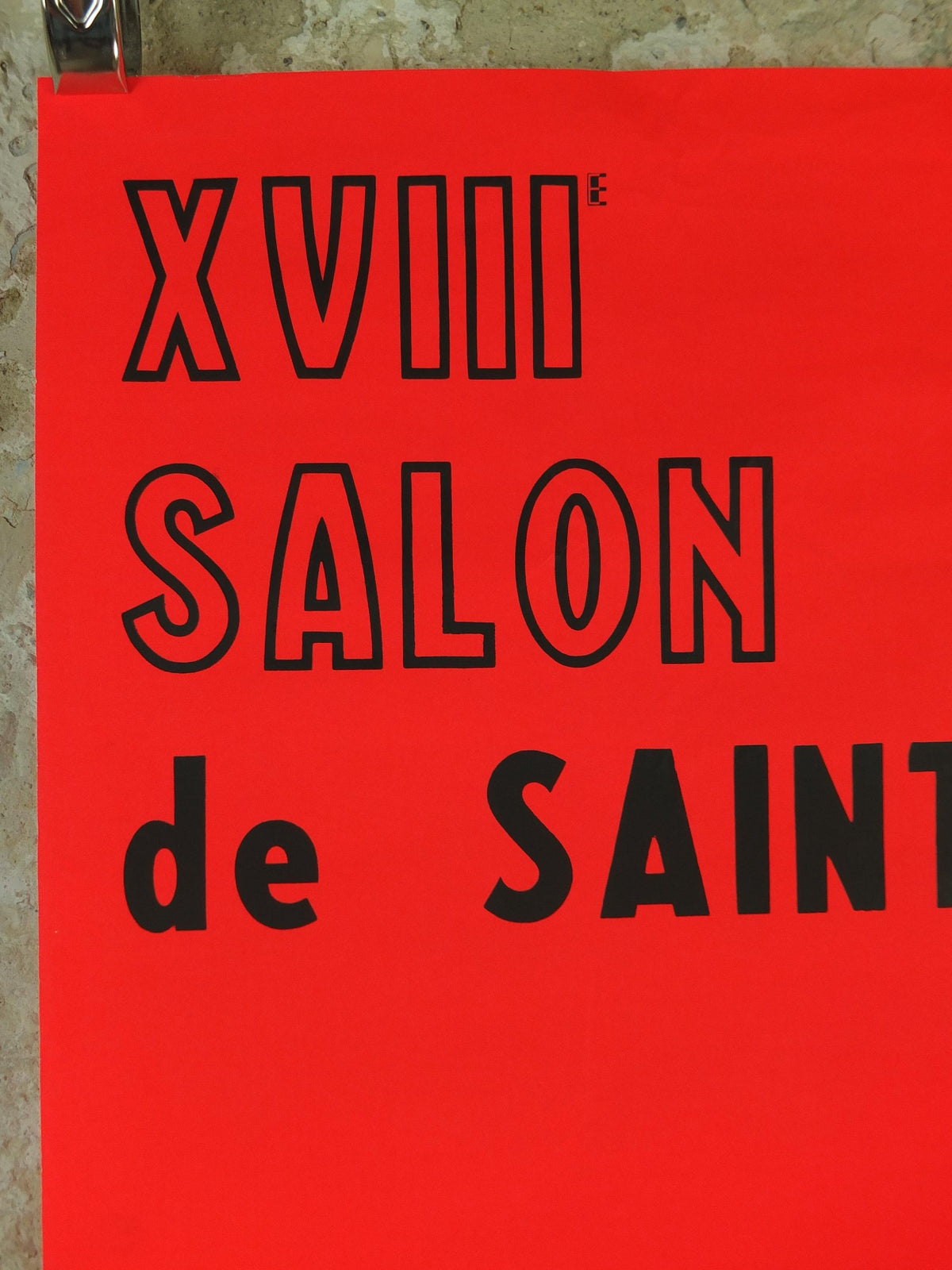1982 iridescent French red / orange Art Poster, XVIII Salon at Chateau de Saint Ouen, wall art decor