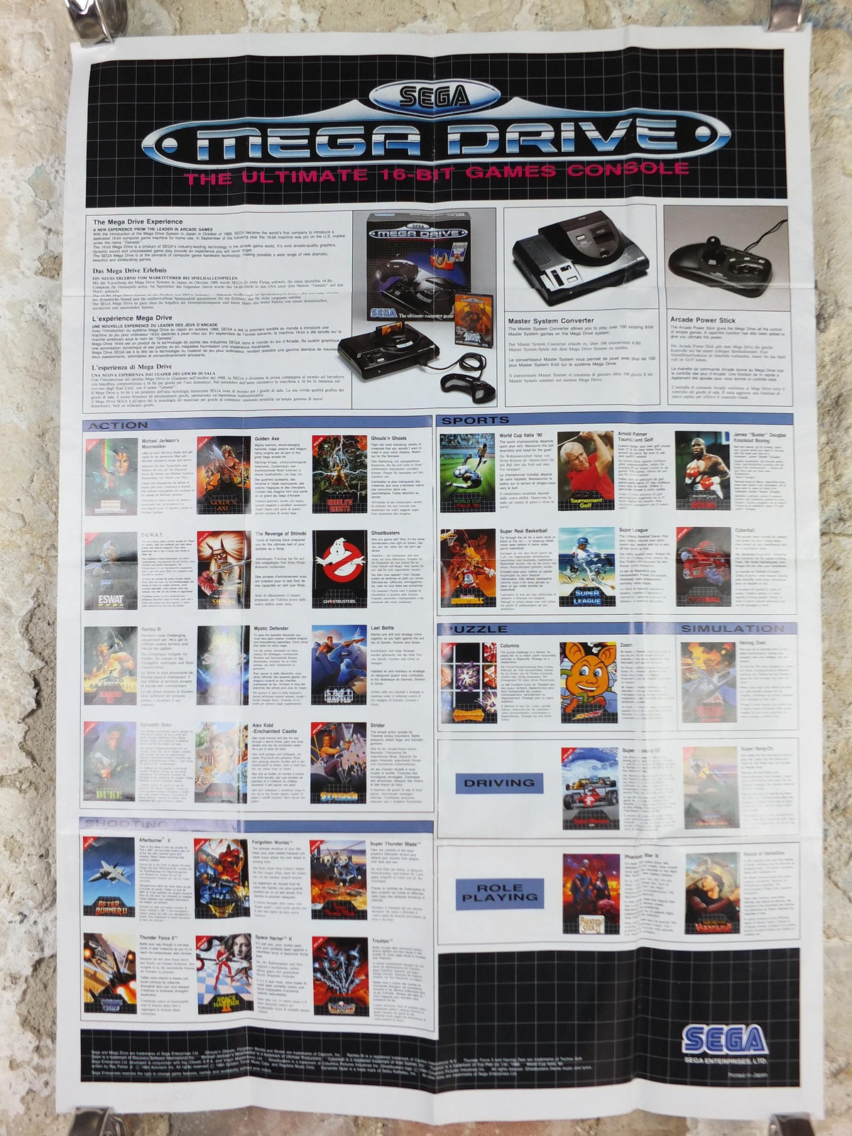 1989 SEGA Super Monaco GP Poster, original vintage racing poster from arcade game from SEGA, advertising print wall, art retro decor