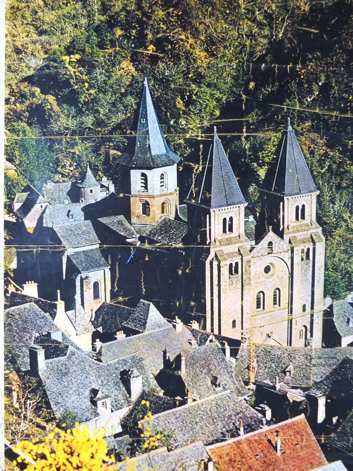 1974 Conques Travel Poster, Occitania Languadoc Roussillon, France, printed by French Government, travel tourism, wall art decor