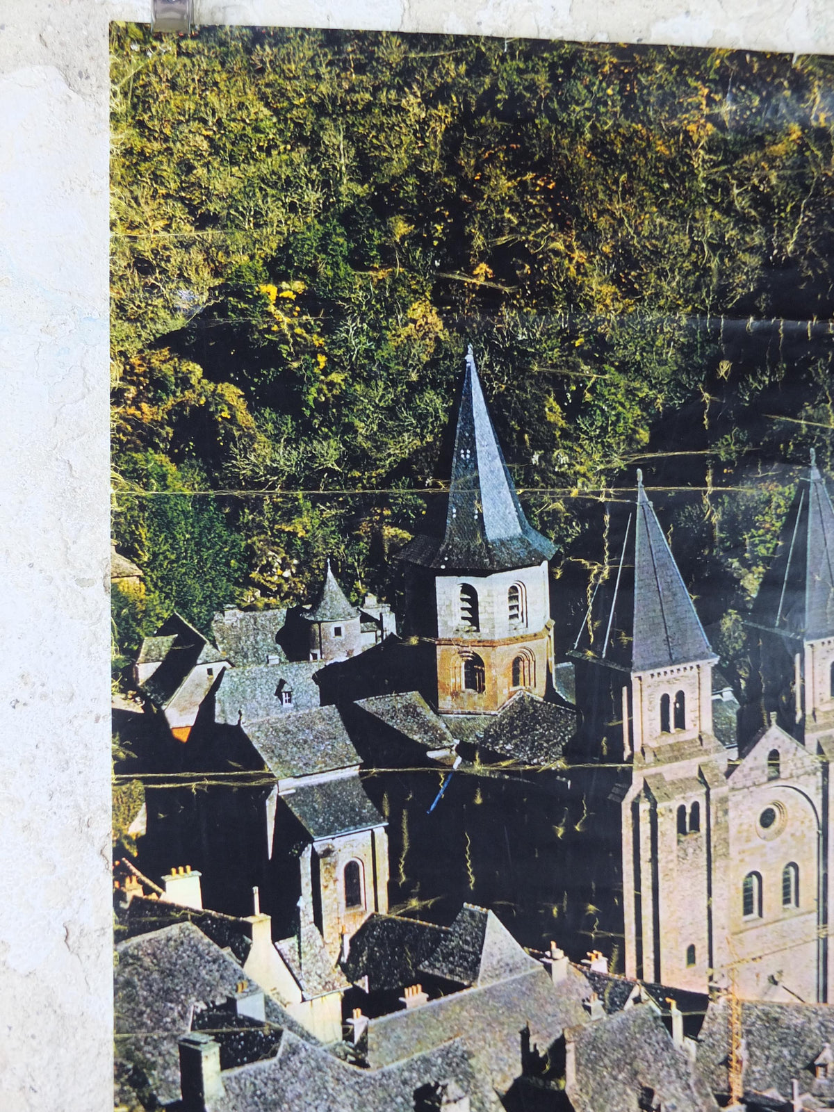 1974 Conques Travel Poster, Occitania Languadoc Roussillon, France, printed by French Government, travel tourism, wall art decor
