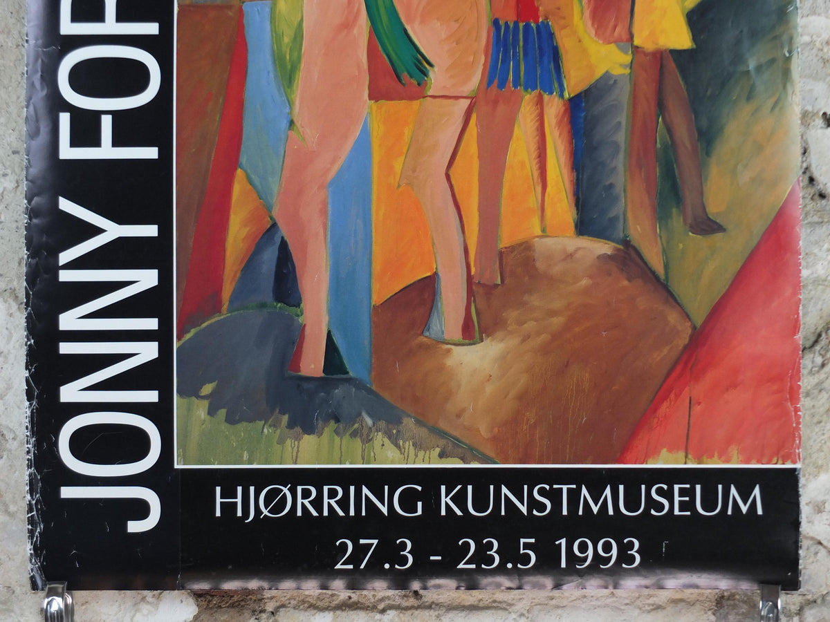 1993 Jonny Forsstrom Poster, Horses, Abstract , Hjorring Kunstmuseum, Swedish Modernism art, artist gallery exhibition, wall art decor