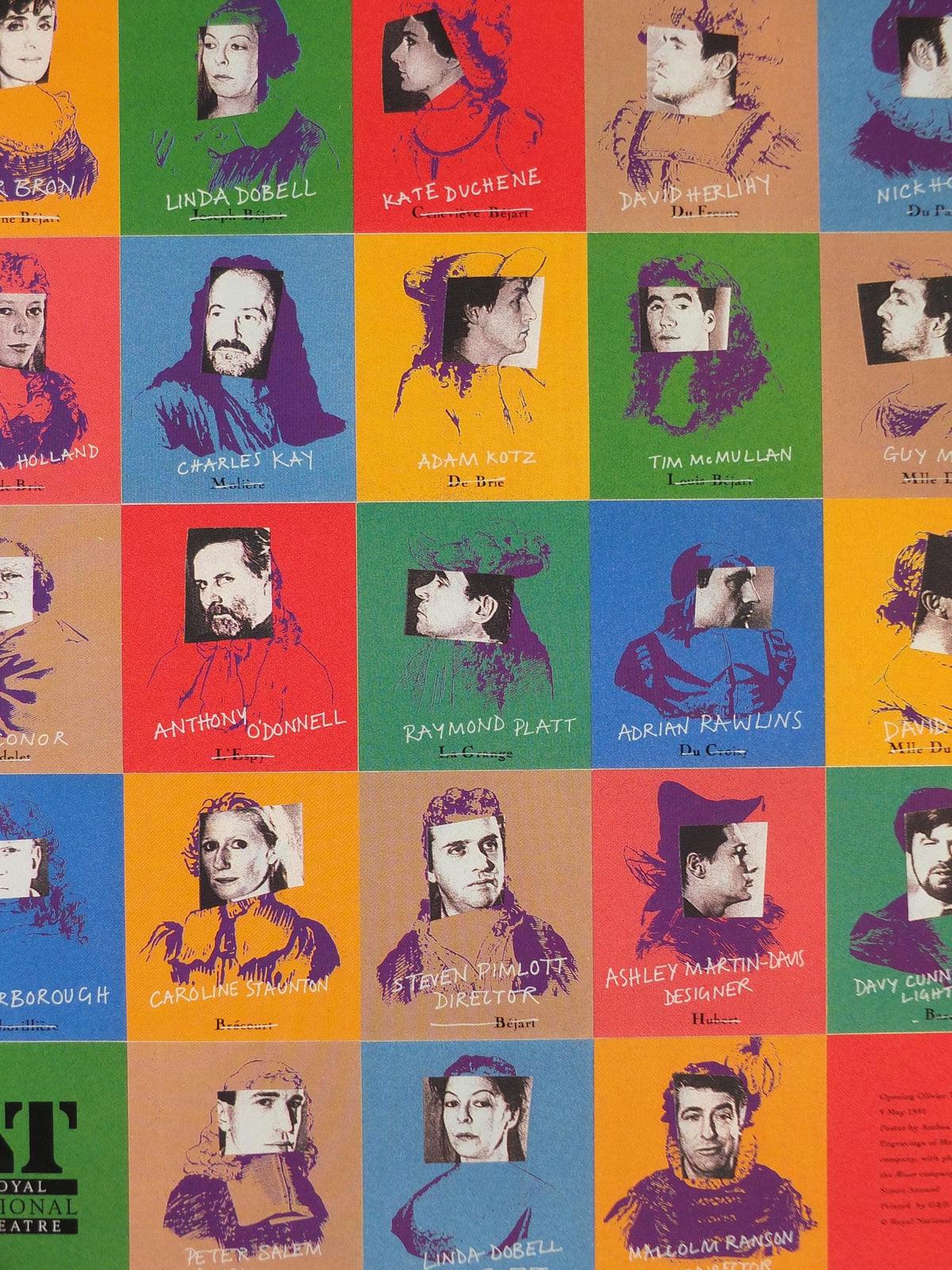 1991 The Miser by Moliere Poster, Royal National Theatre, Olivier Theatre, South Bank, London, play comedy, wall art decor