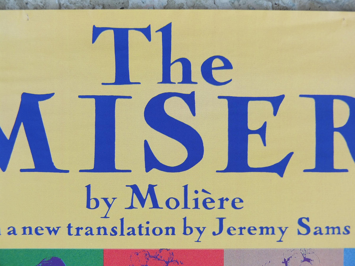 1991 The Miser by Moliere Poster, Royal National Theatre, Olivier Theatre, South Bank, London, play comedy, wall art decor