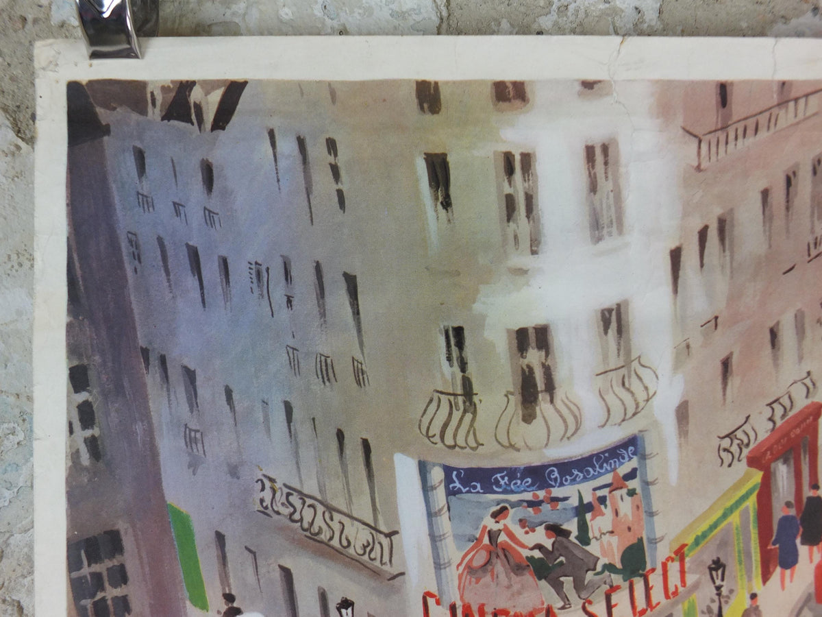 French Crossroads of a City Poster, Urban Street Scenes by Helene Poirie, Carrefour d'une Ville, Editions Bourrelier, wall art retro decor