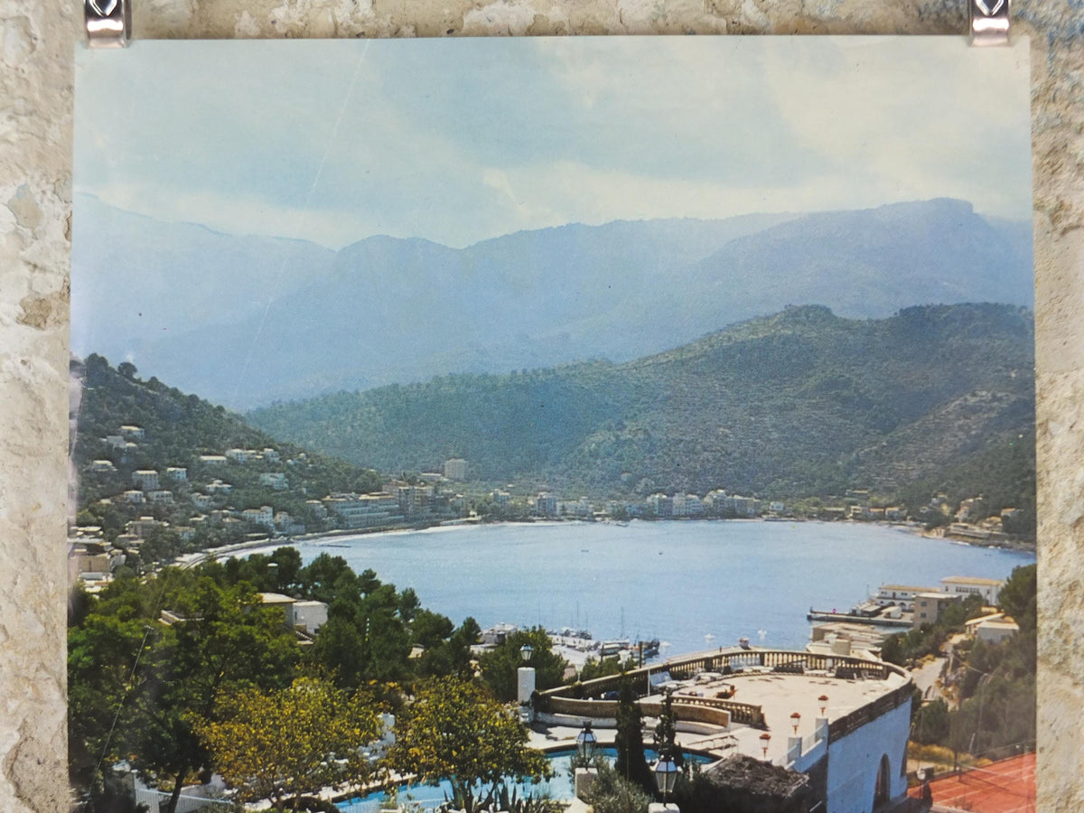 1970s Majorca Mallorca Poster, Port de Soller, Vintage Spanish travel poster, holiday vacation, wall art decor