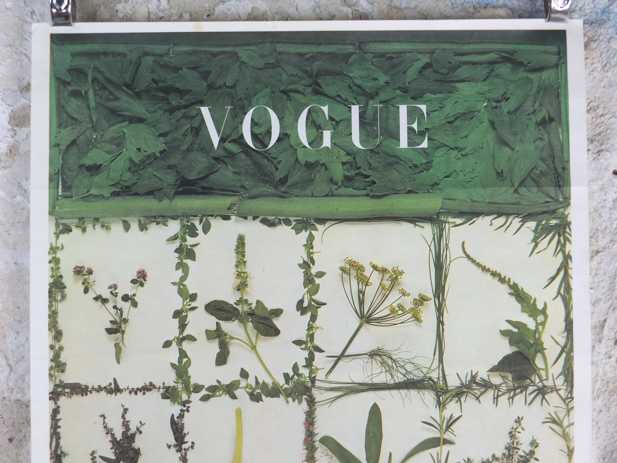 1976 Vogue Magazine Poster, by Conde nast, Thought for Food, by Tessa Traeger, Garden herbs kitchen, fashion Advertising, wall art decor