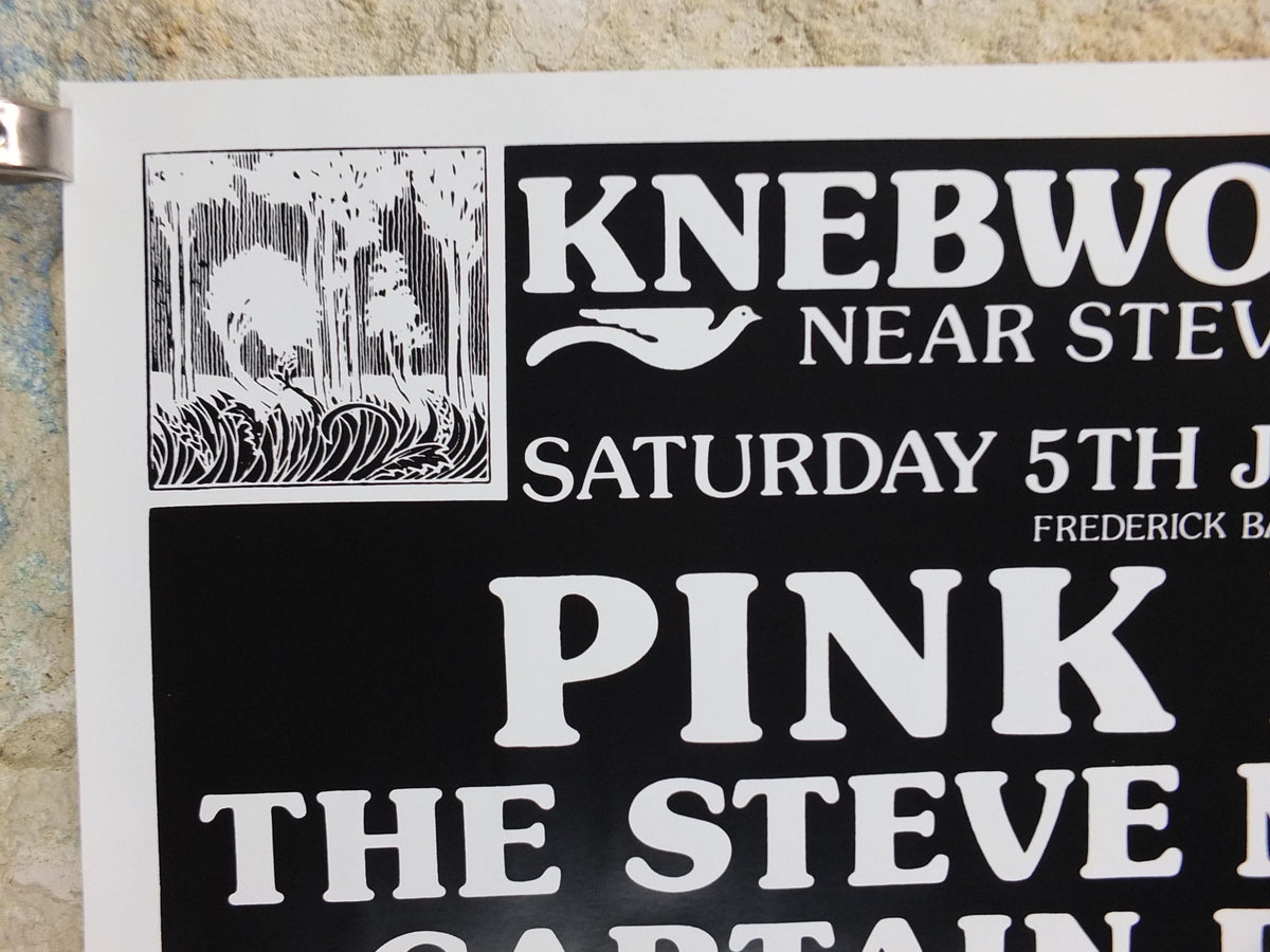 1975 Pink Floyd at Knebworth Park Poster, Signed by Freddy Bannister, 1999 reprint, Psychedelic rock music, wall art