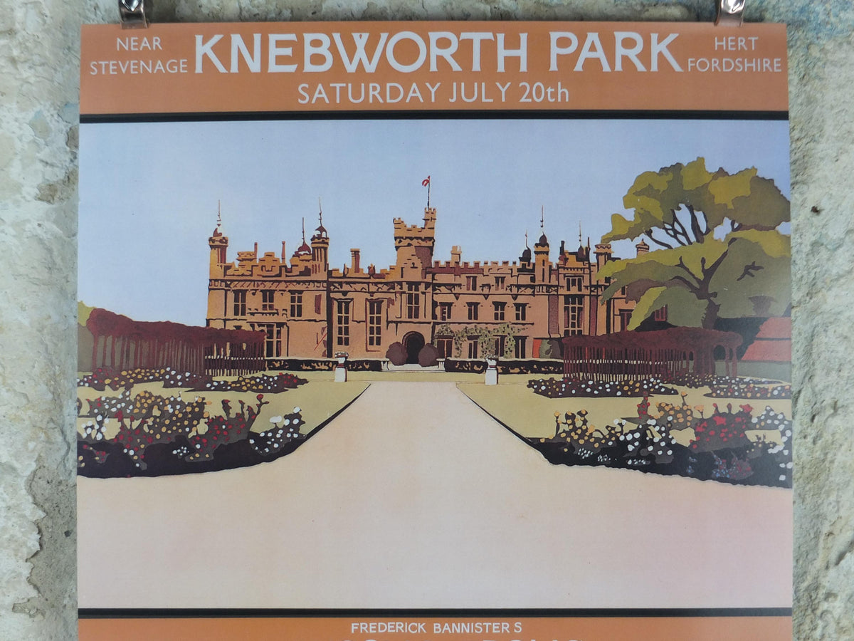 1974 Knebworth Park Concert Poster, Van Morrison, Bucolic Frolic, Signed by Freddy Bannister, 1999 reprint, Psychedelic rock music, wall art