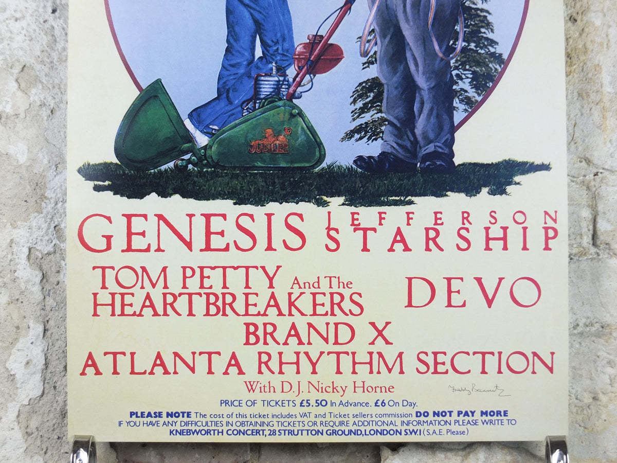 1978 Genesis Knebworth Park Concert Poster, A midsummer nights dream, Signed by Freddy Bannister, 1999 reprint, Psychedelic music, wall art