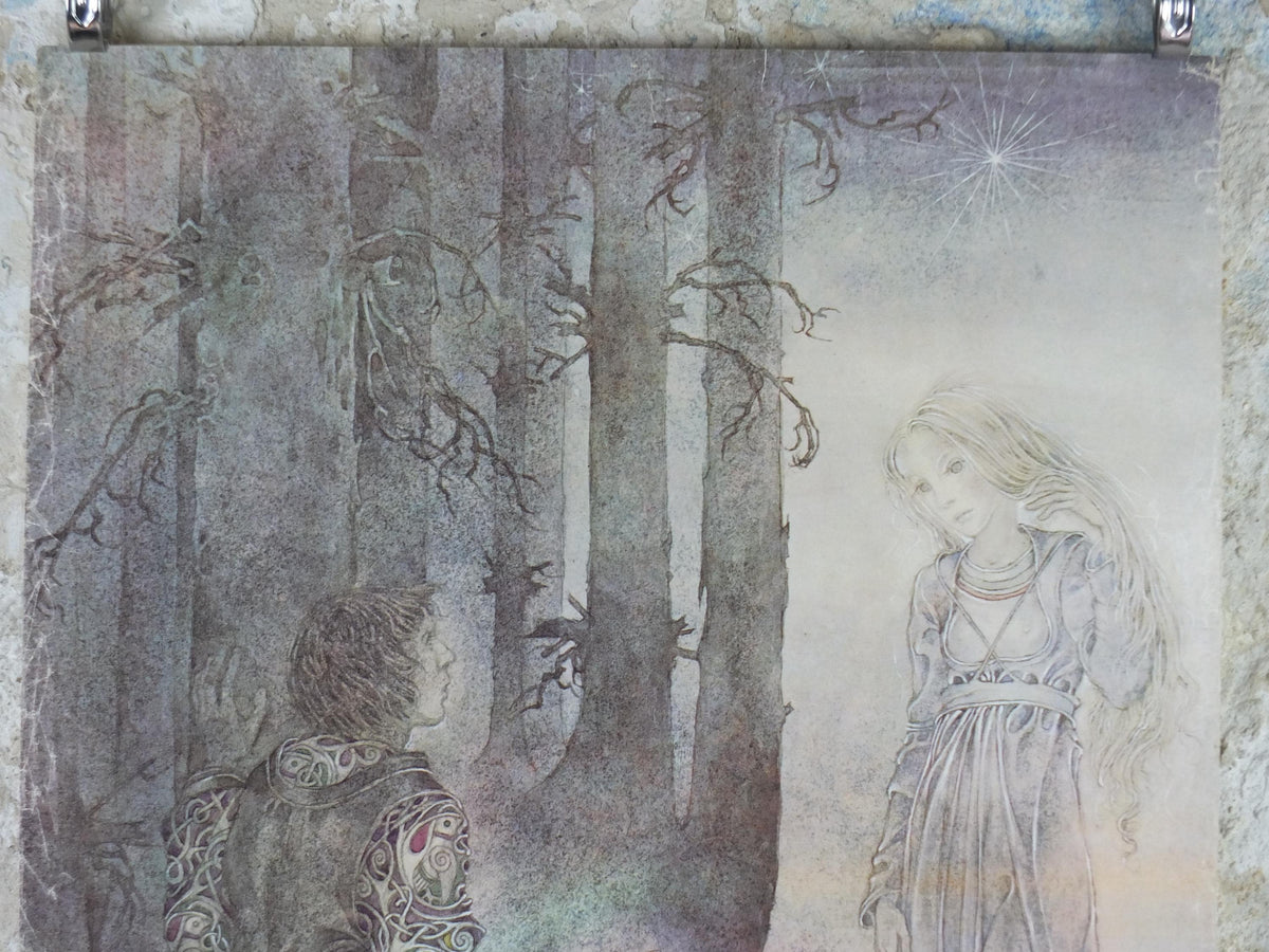 1977 The Lovers Poster, by Sulamith Wulfing, Evening Star, Verkerke, renaissance, fantasy fiction wall art decor