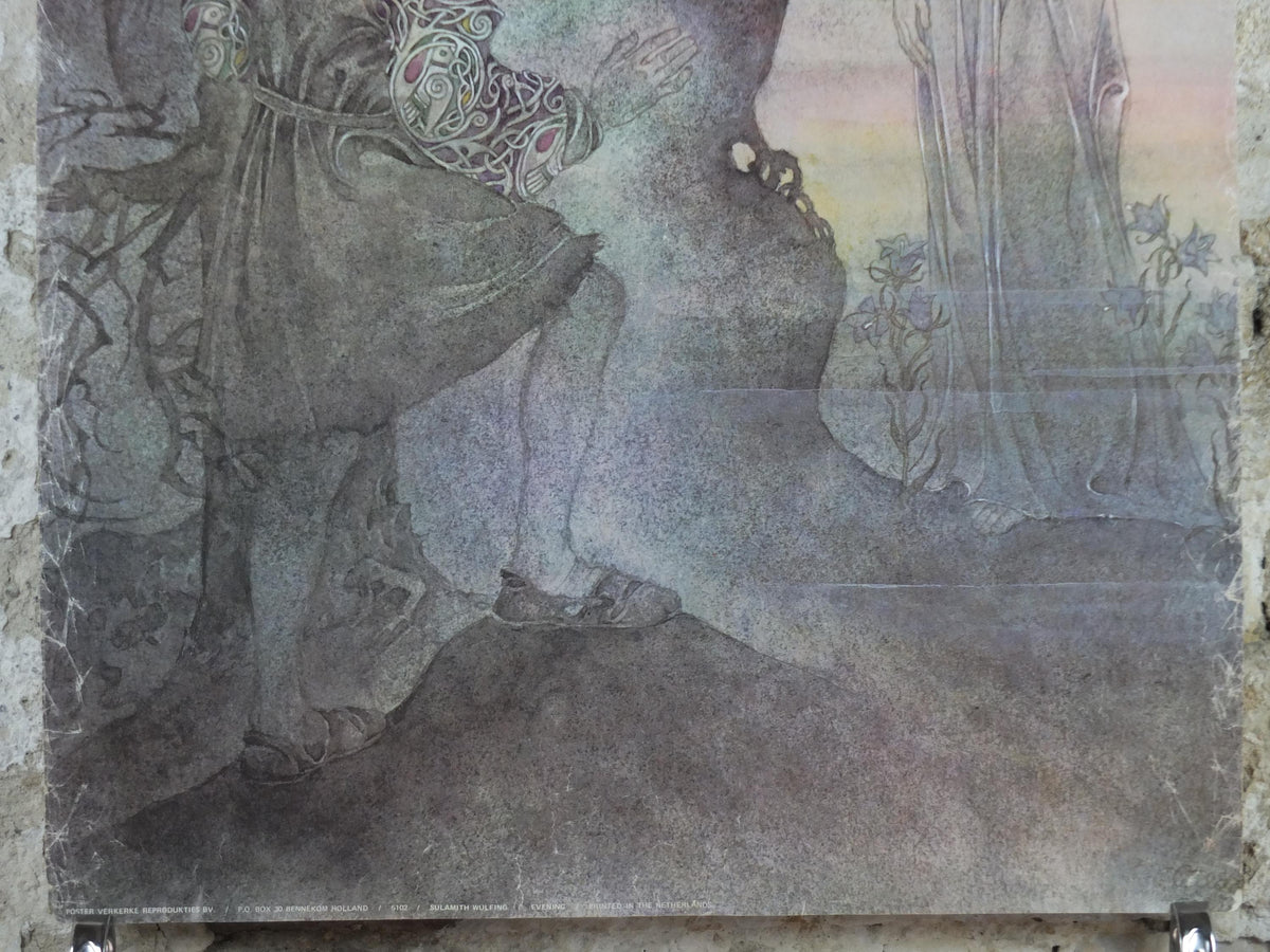 1977 The Lovers Poster, by Sulamith Wulfing, Evening Star, Verkerke, renaissance, fantasy fiction wall art decor