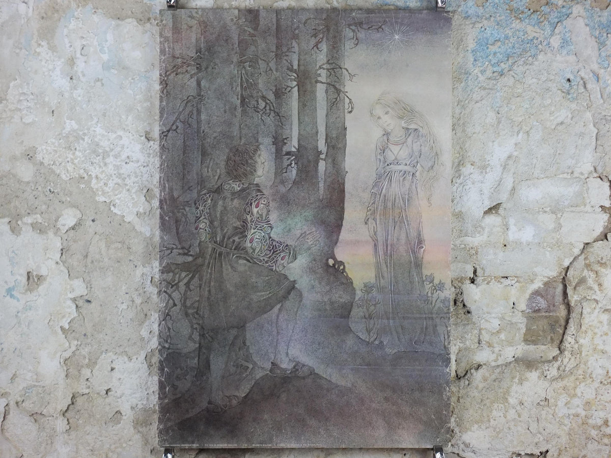 1977 The Lovers Poster, by Sulamith Wulfing, Evening Star, Verkerke, renaissance, fantasy fiction wall art decor