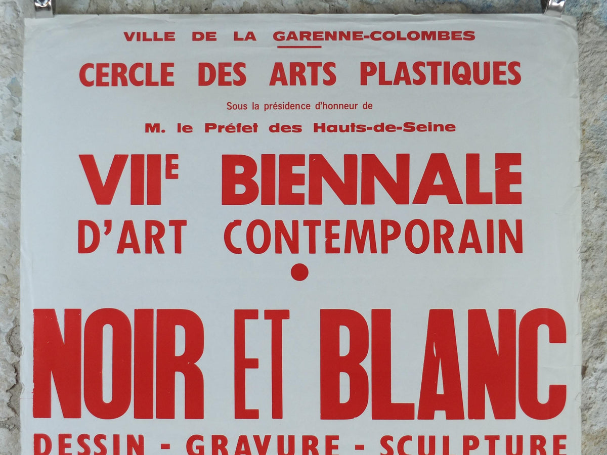 1976 Black & White Poster, Noir et Blanc, sculptures, drawing and engravings, lovely patina, wall art decor