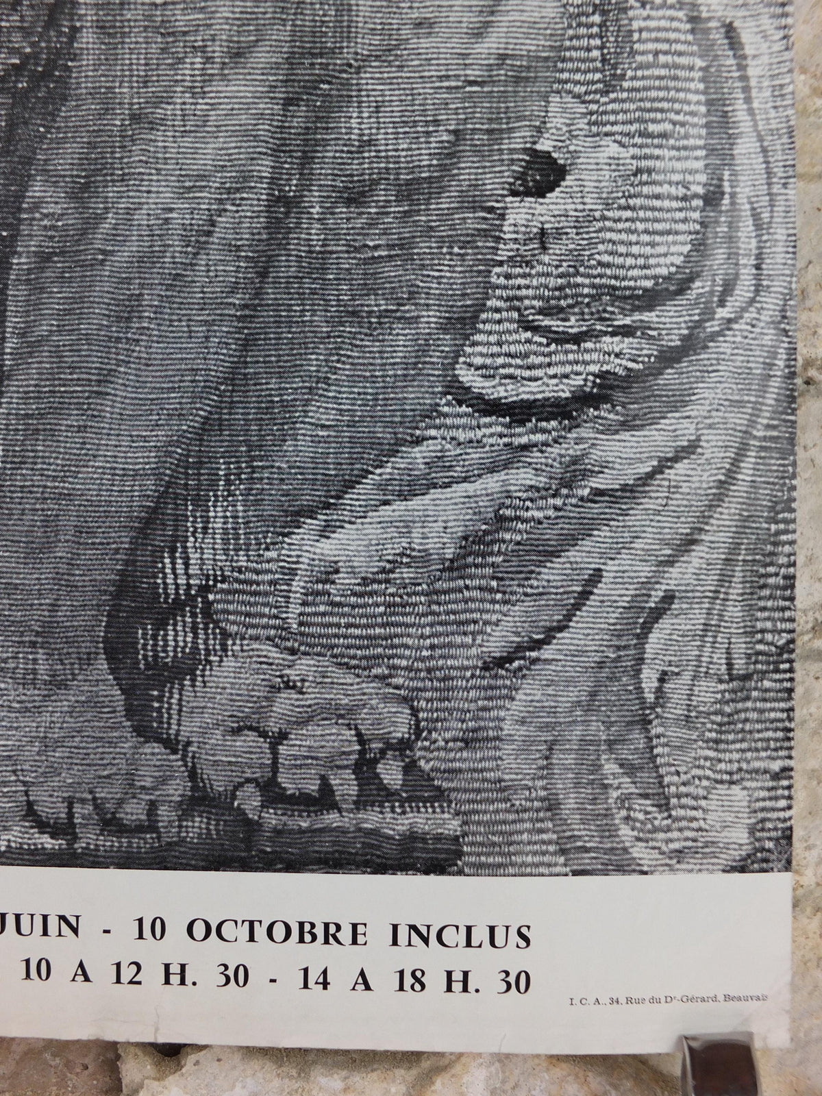 1970s Winged Sphinx Tapestries Poster, Charles Le Brun and Pierre Mignard, Gobelins factory, artist gallery exhibition, wall art decor