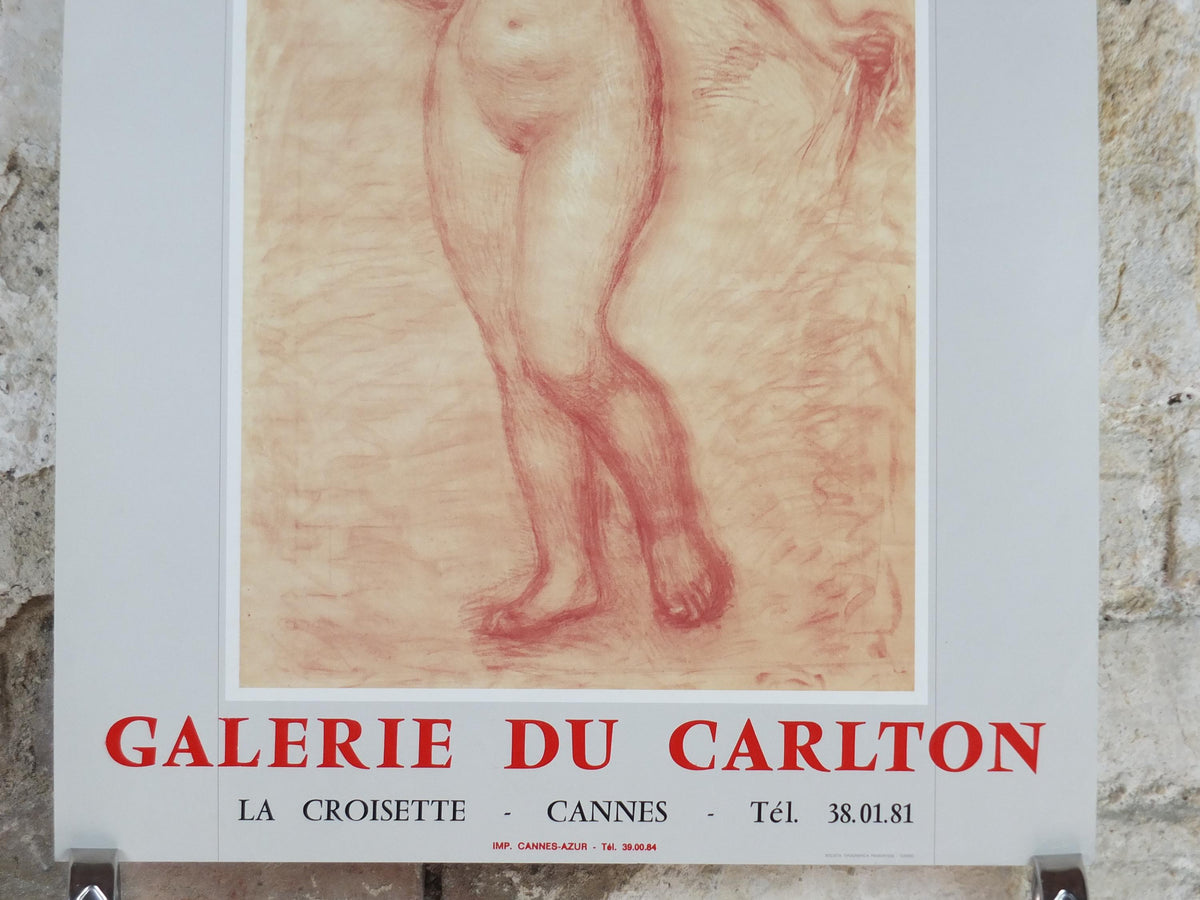 1971 Pierre Renoir Poster, Venus Victrix 1915, Galerie du Carlton, impressionists, artist gallery exhibition wall art decor