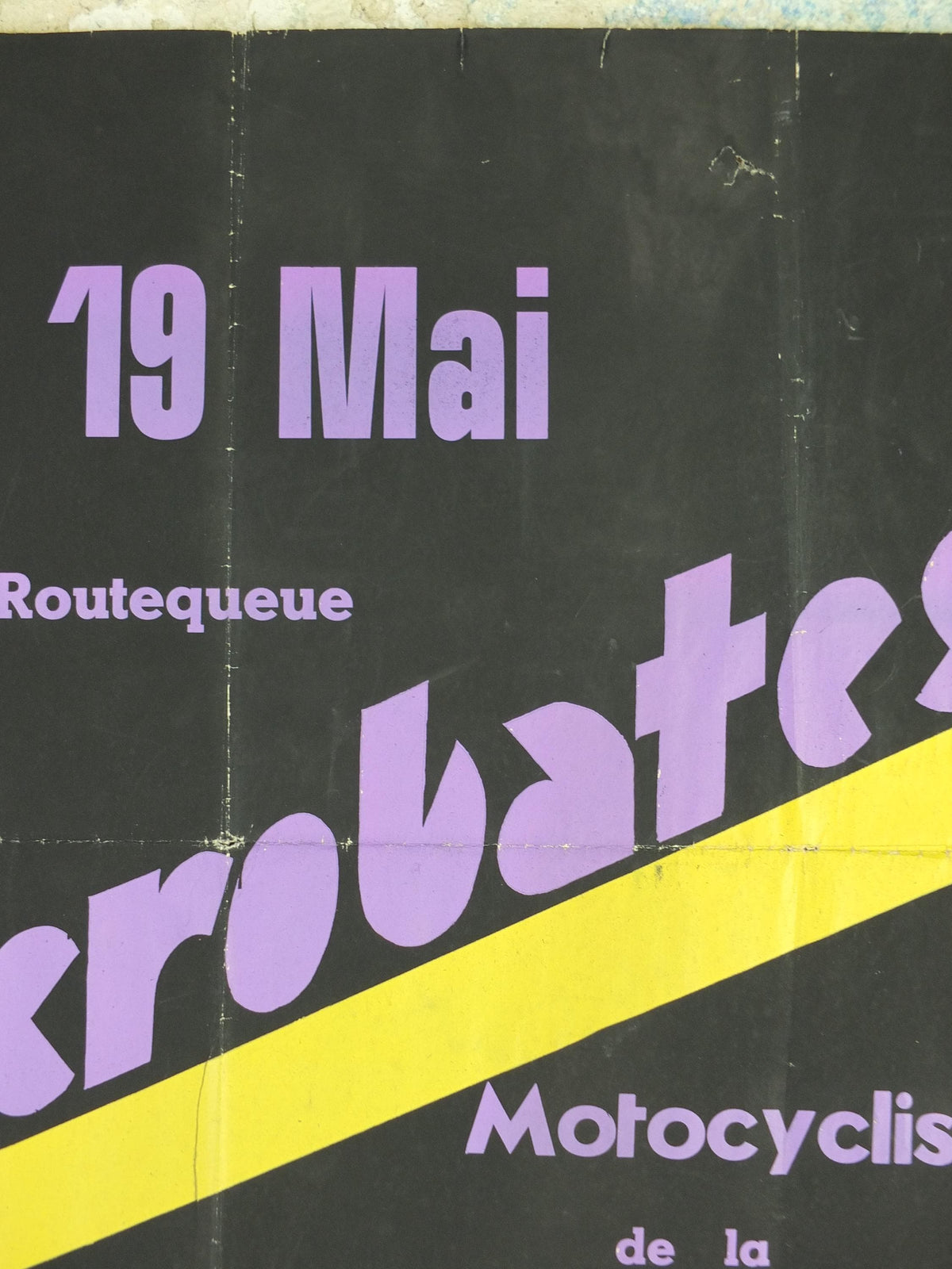 1960s Motorcycle Acrobatics Poster, Les Acrobates, Doullens France, Motorcyclistes Paris, Entertainment Extravaganza, retro wall art decor